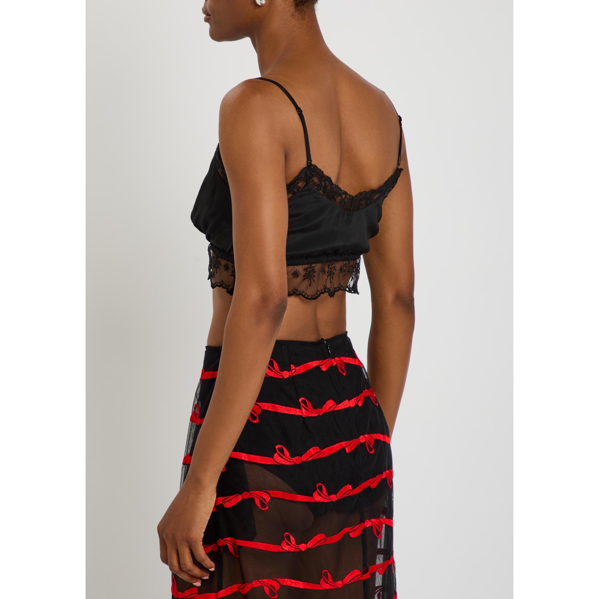 BLACK - Simone Rocha - LACE TRIM NEGLIGEE BRALETTE - 3