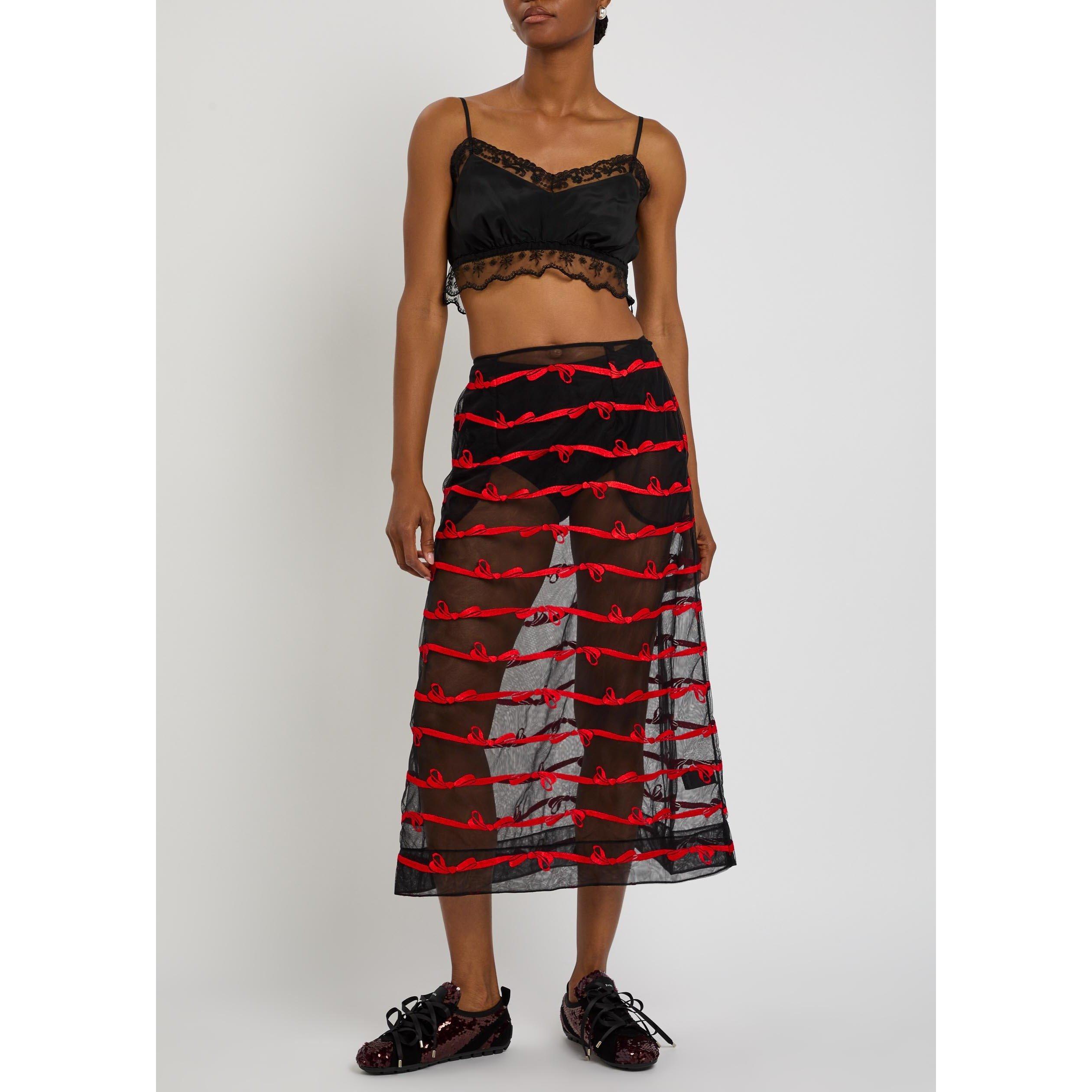 BLACK - Simone Rocha - LACE TRIM NEGLIGEE BRALETTE - 5