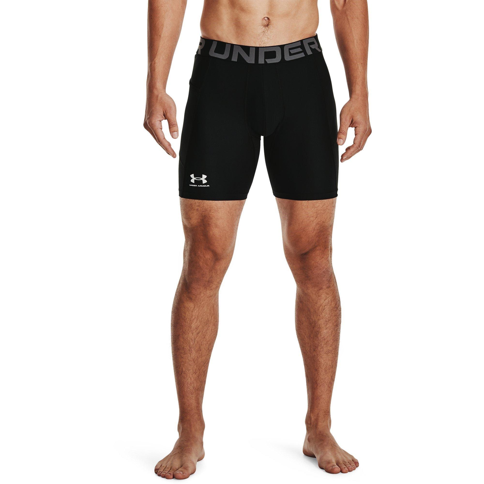Black/White - Under Armour - Heat Gear Mens Base Layer Shorts - 2