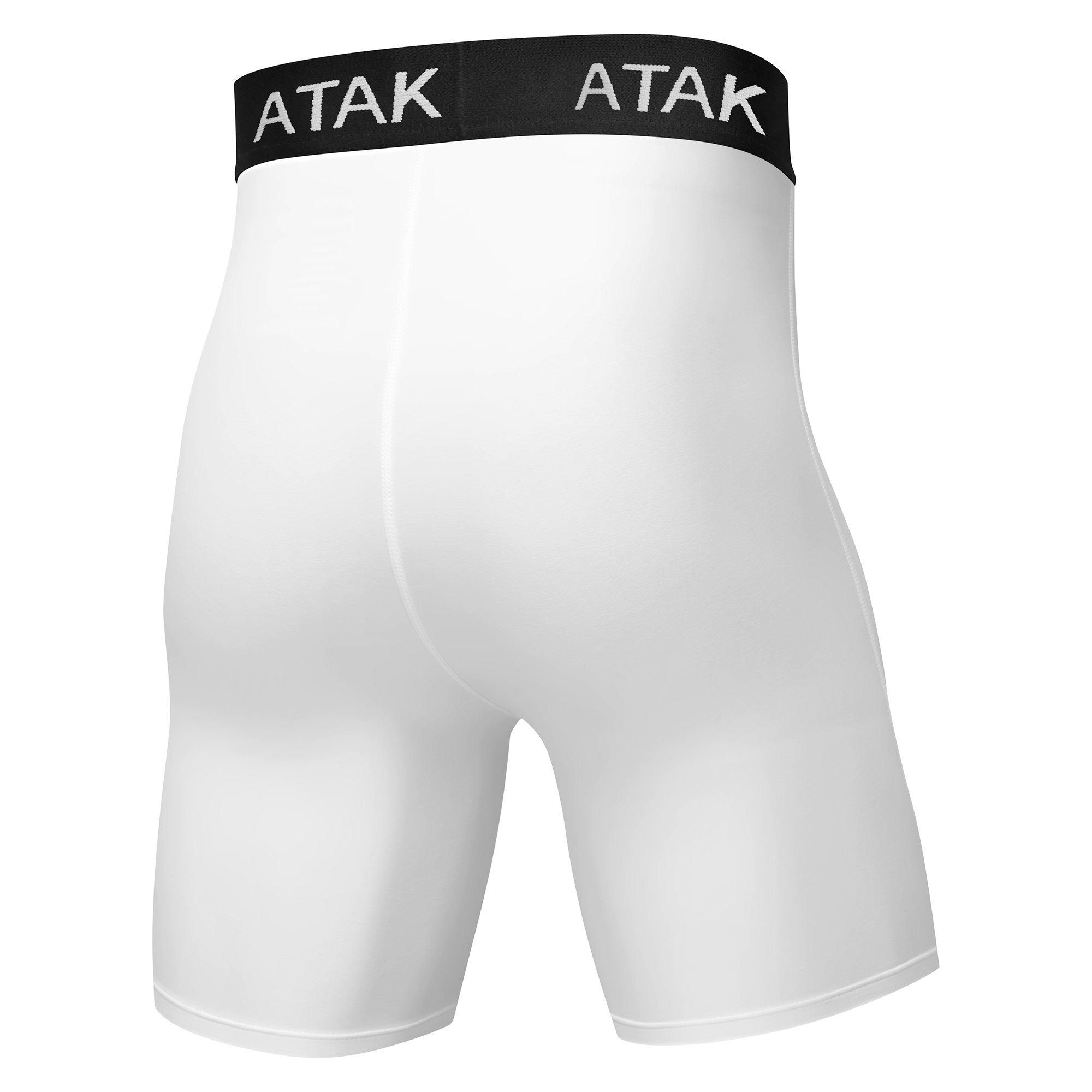 White - ATAK Sports - Atak Compression Shorts Senior - 3