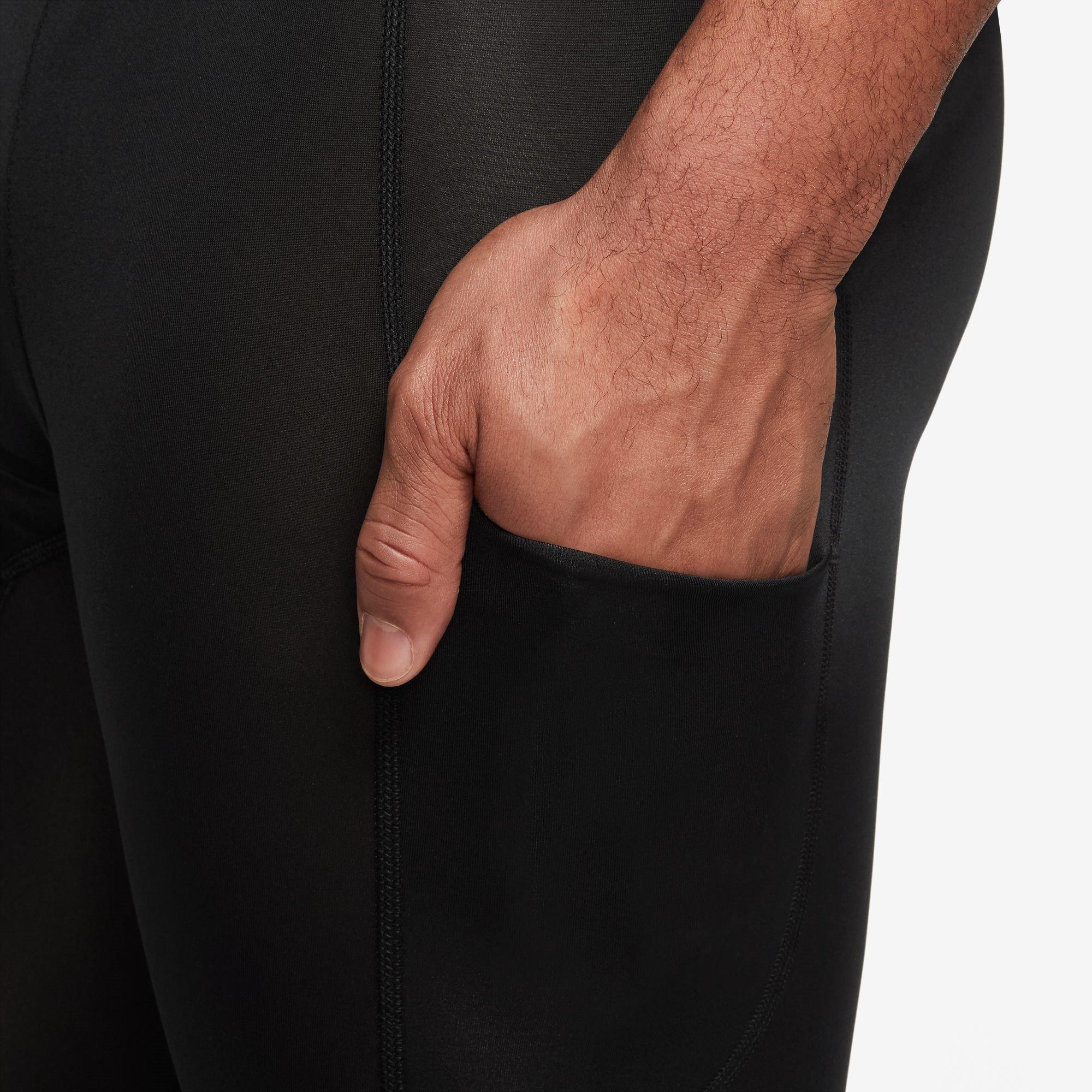 BLACK/WHITE - Nike - Pro Men's Dri-FIT 3/4-Length Fitness Tights - 3