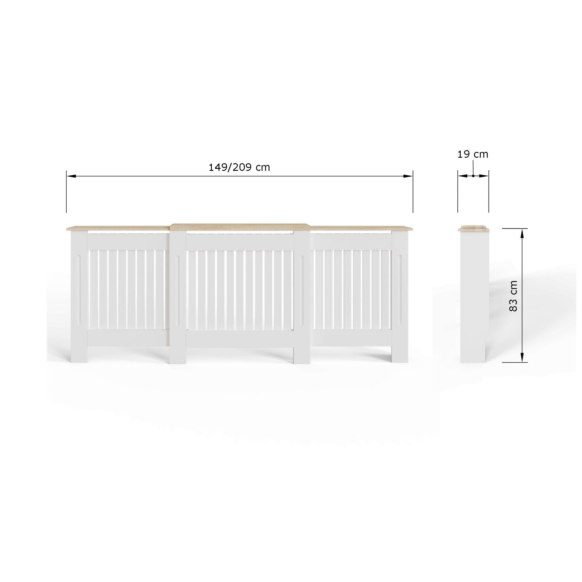 White - GFW - Longslow Adjustable Radiator Cover Grey - 11