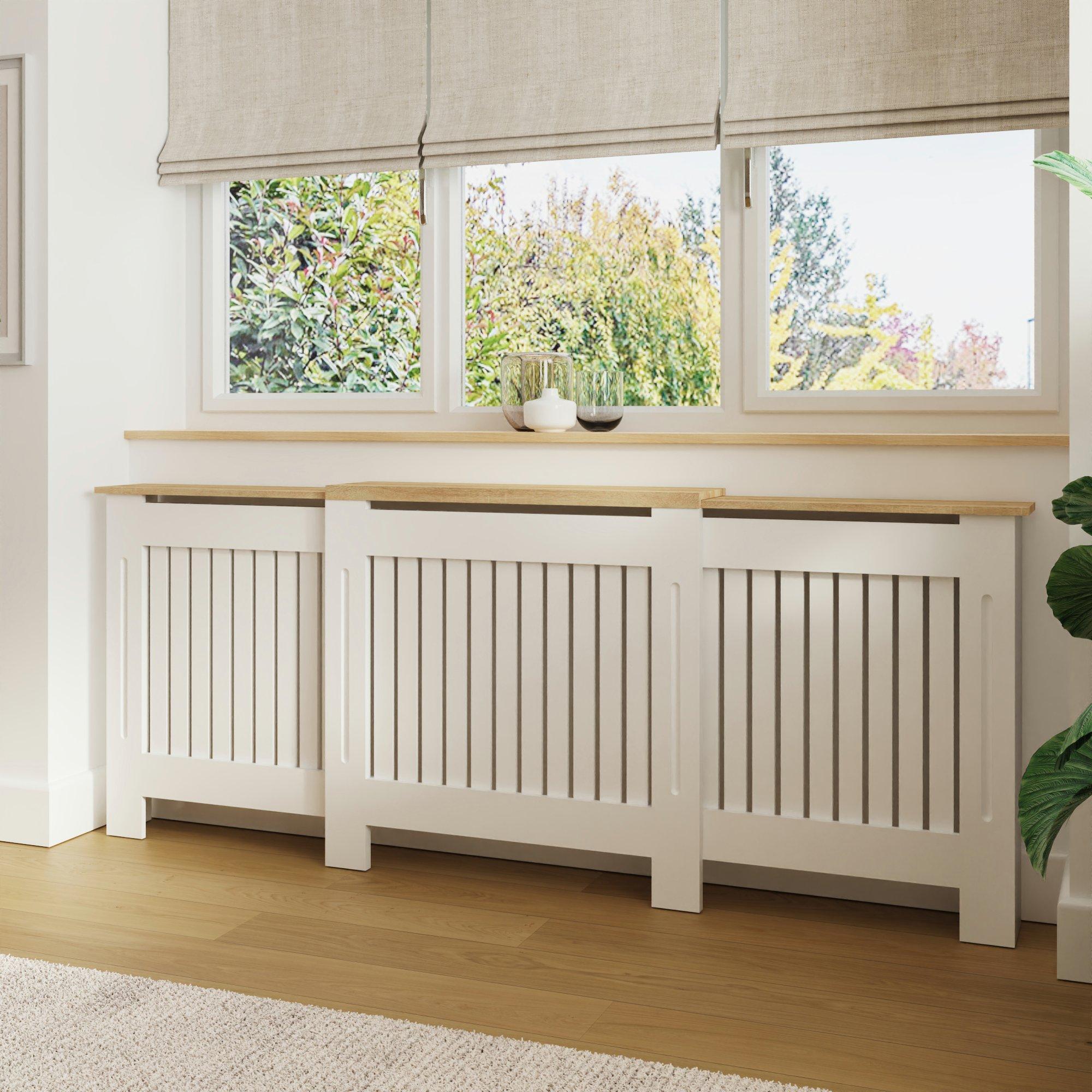 White - GFW - Longslow Adjustable Radiator Cover Grey - 3