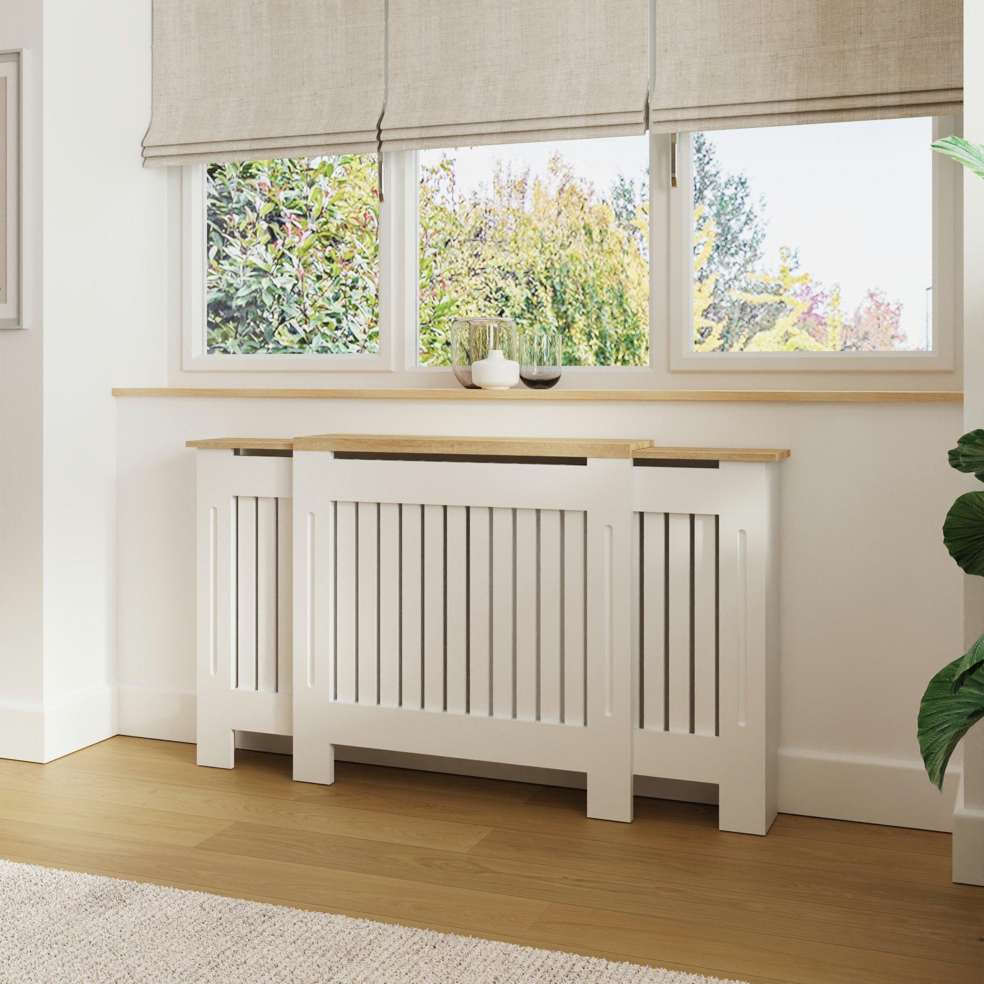 White - GFW - Longslow Adjustable Radiator Cover Grey - 4