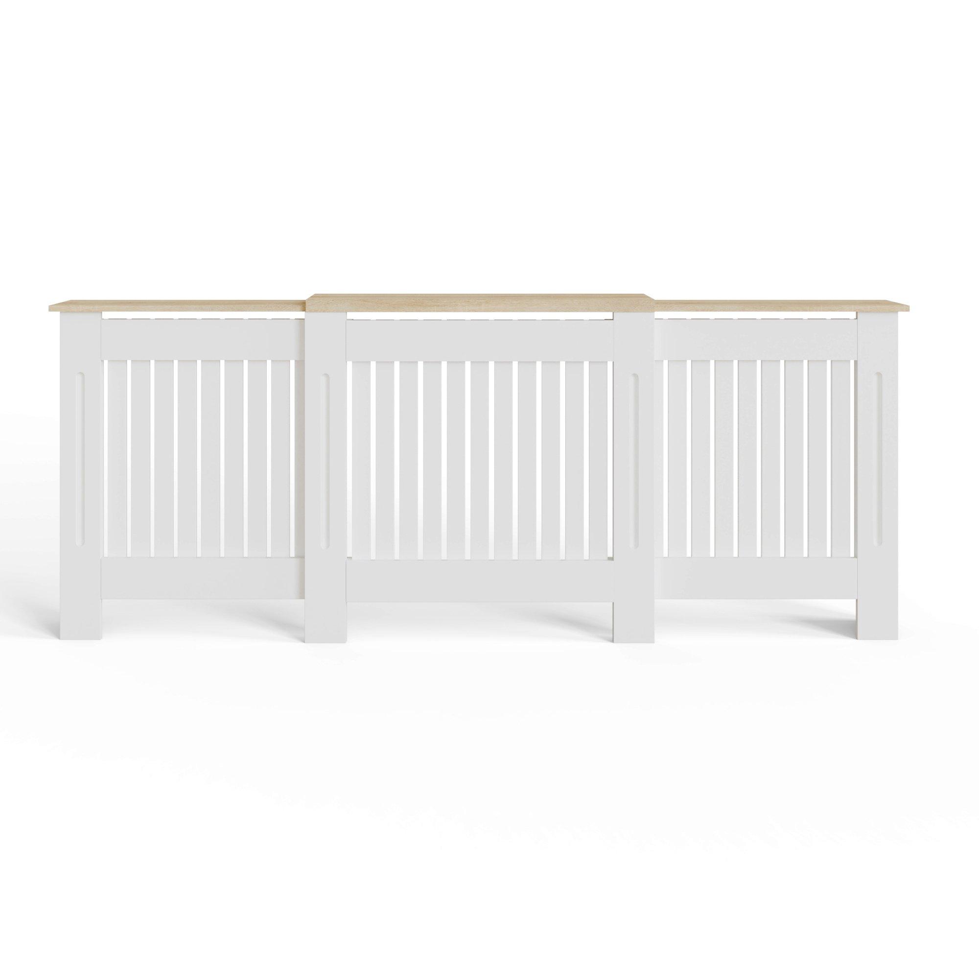 White - GFW - Longslow Adjustable Radiator Cover Grey - 9