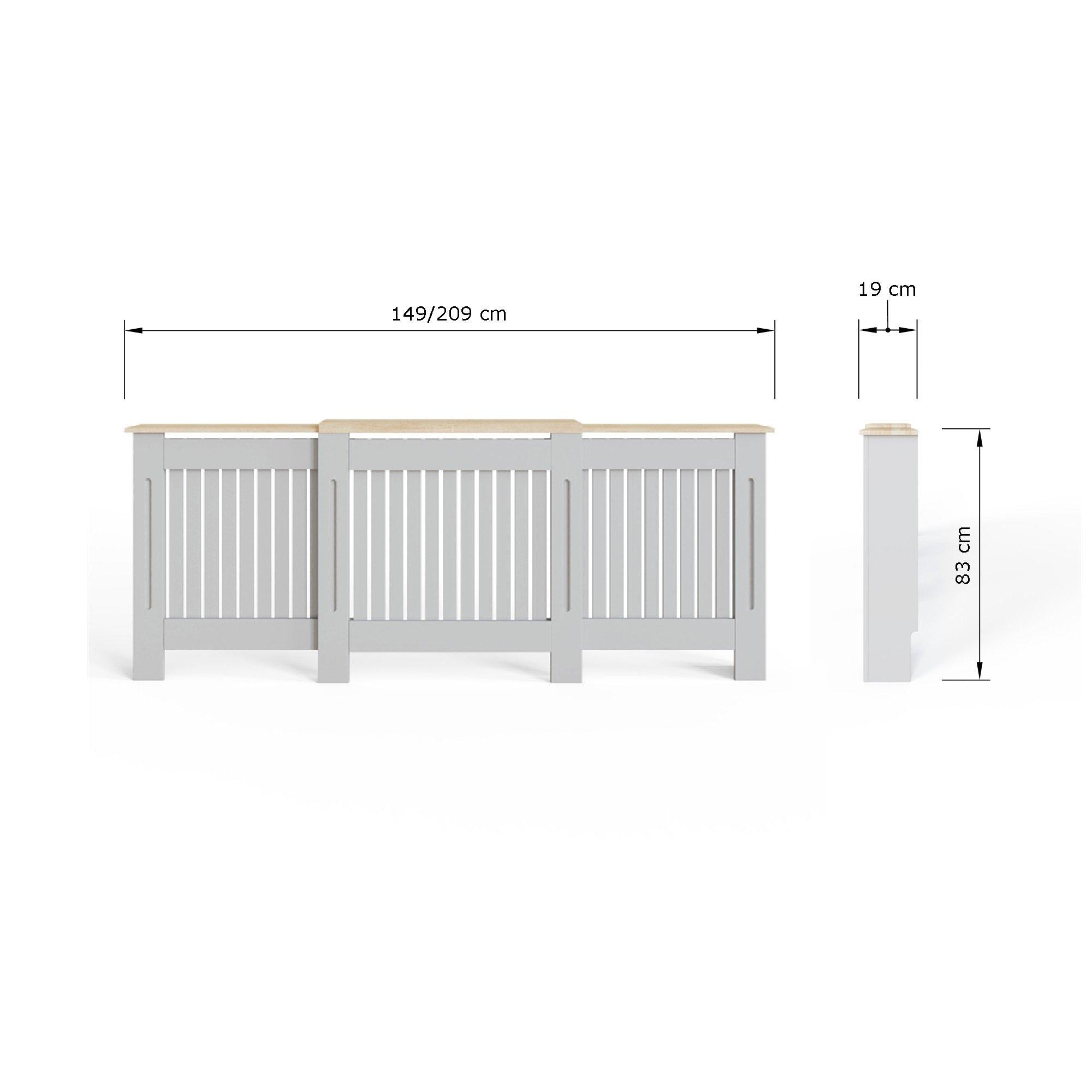 Grey - GFW - Longslow Adjustable Radiator Cover Grey - 11