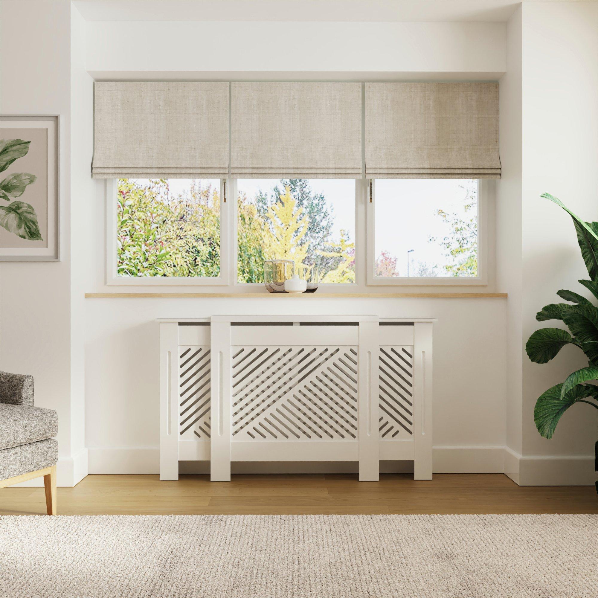 Gfw Unisex White Kobe Chevron Adjustable Radiator Cover In 17.4Cm - Image 7