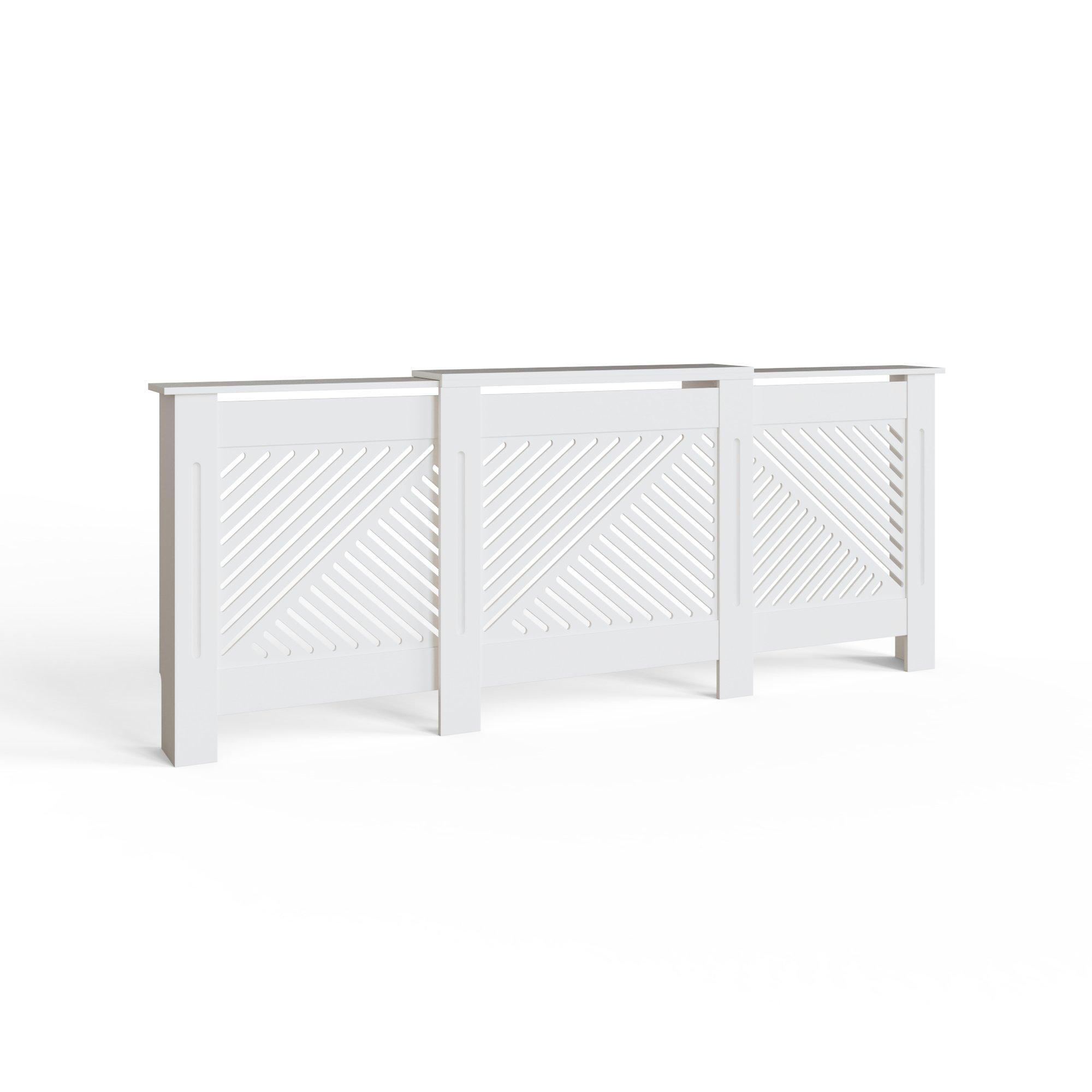 White - GFW - Kobe Chevron Adjustable Radiator Cover White - 5