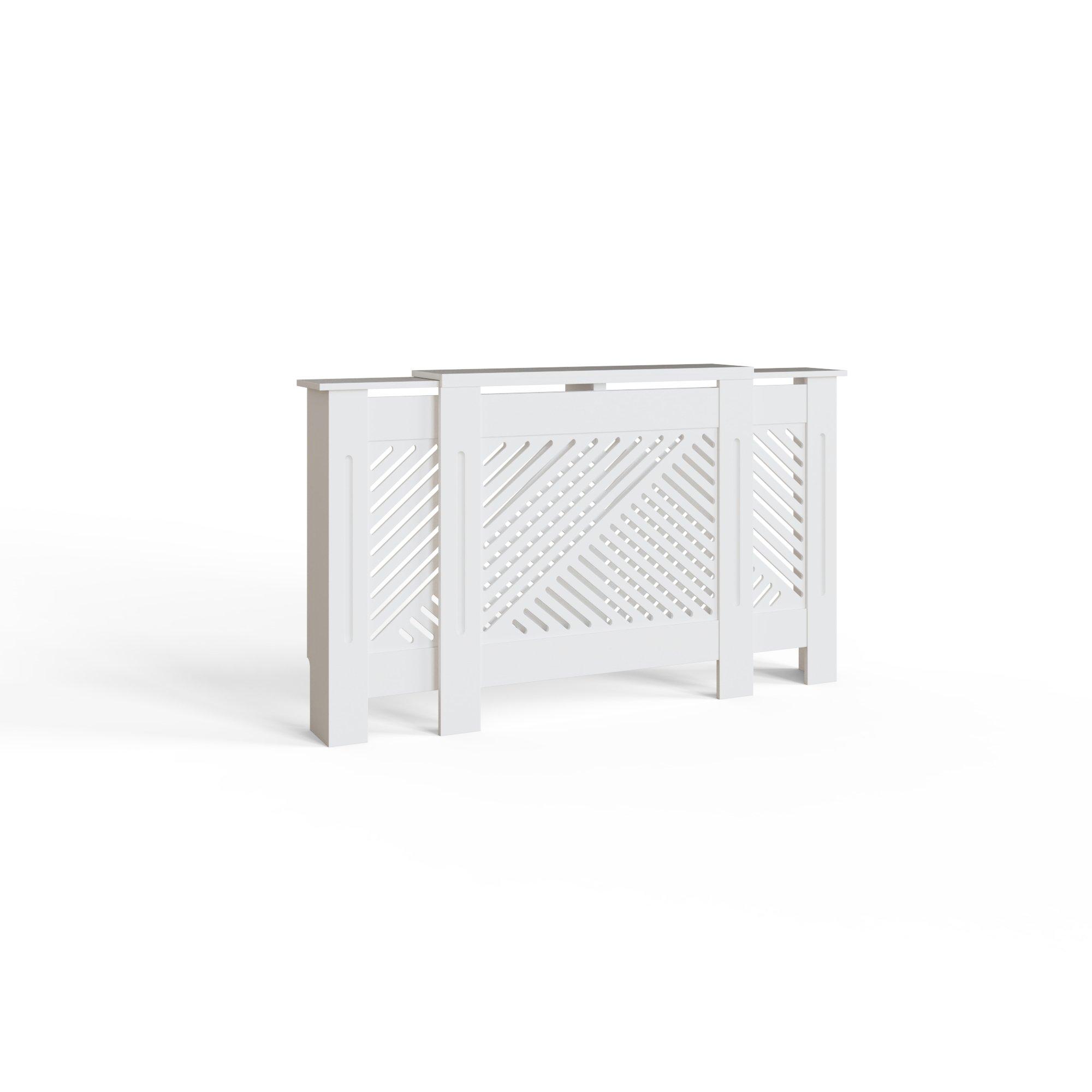 White - GFW - Kobe Chevron Adjustable Radiator Cover White - 6