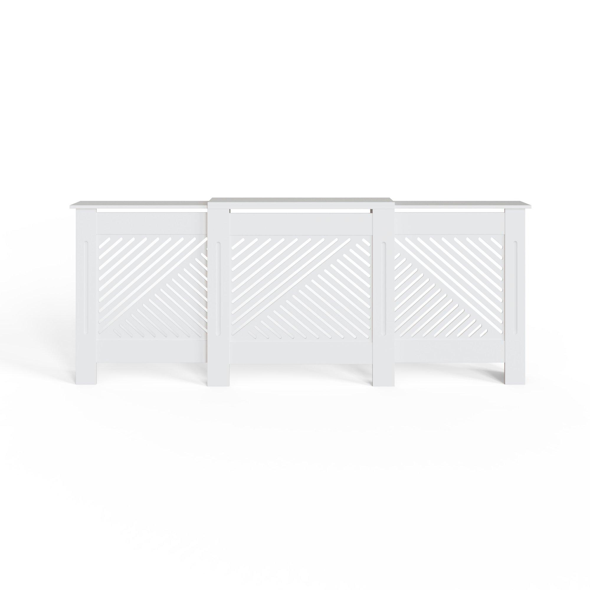 White - GFW - Kobe Chevron Adjustable Radiator Cover White - 7