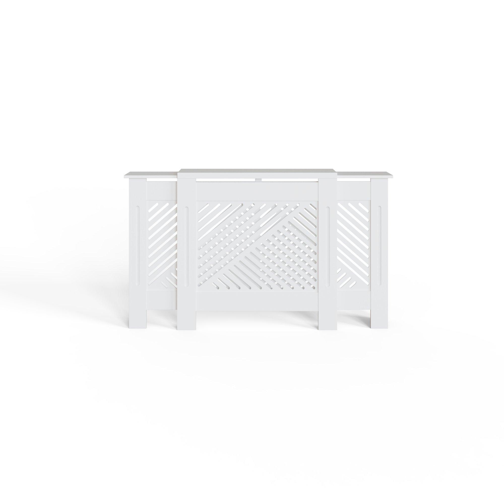 White - GFW - Kobe Chevron Adjustable Radiator Cover White - 8