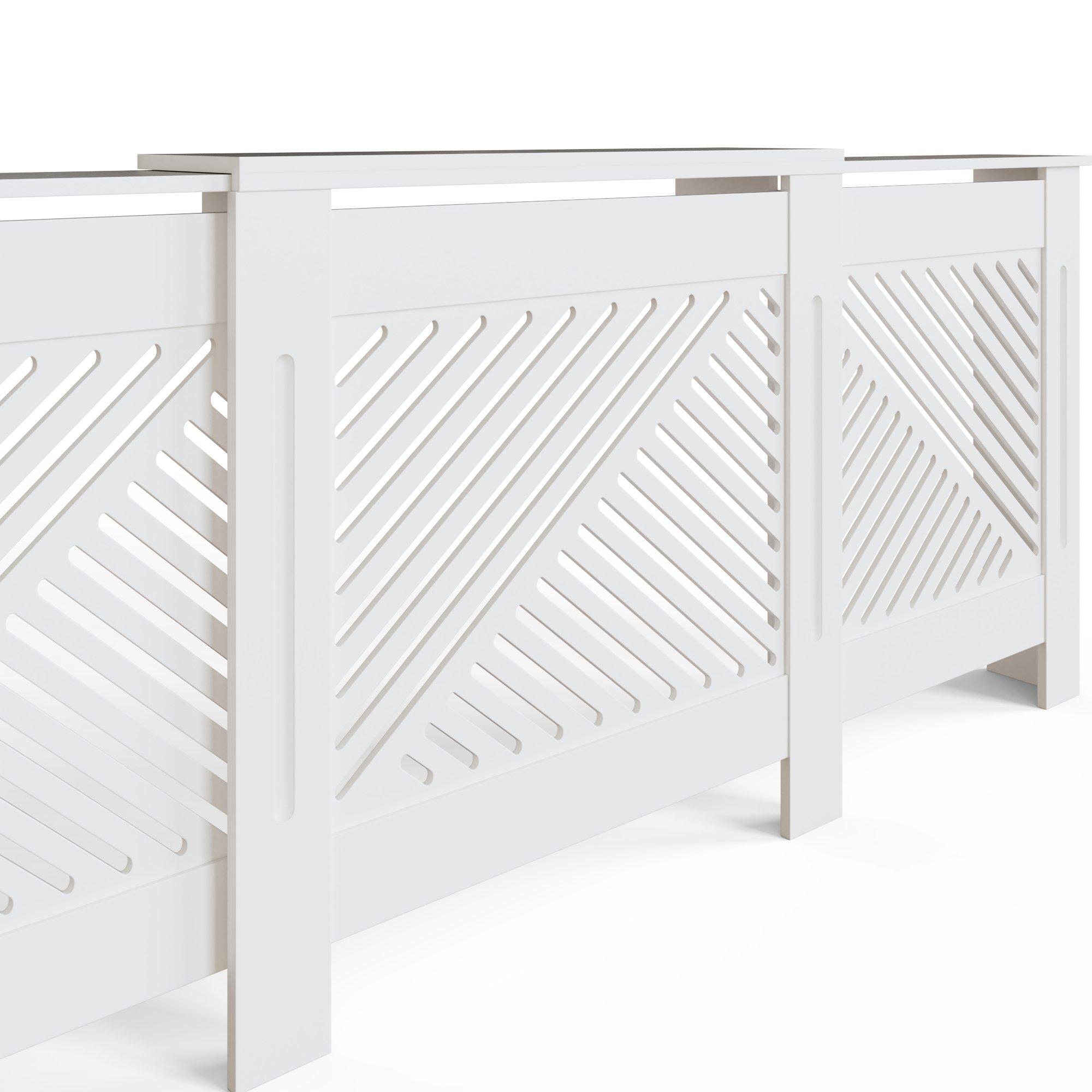 White - GFW - Kobe Chevron Adjustable Radiator Cover White - 10