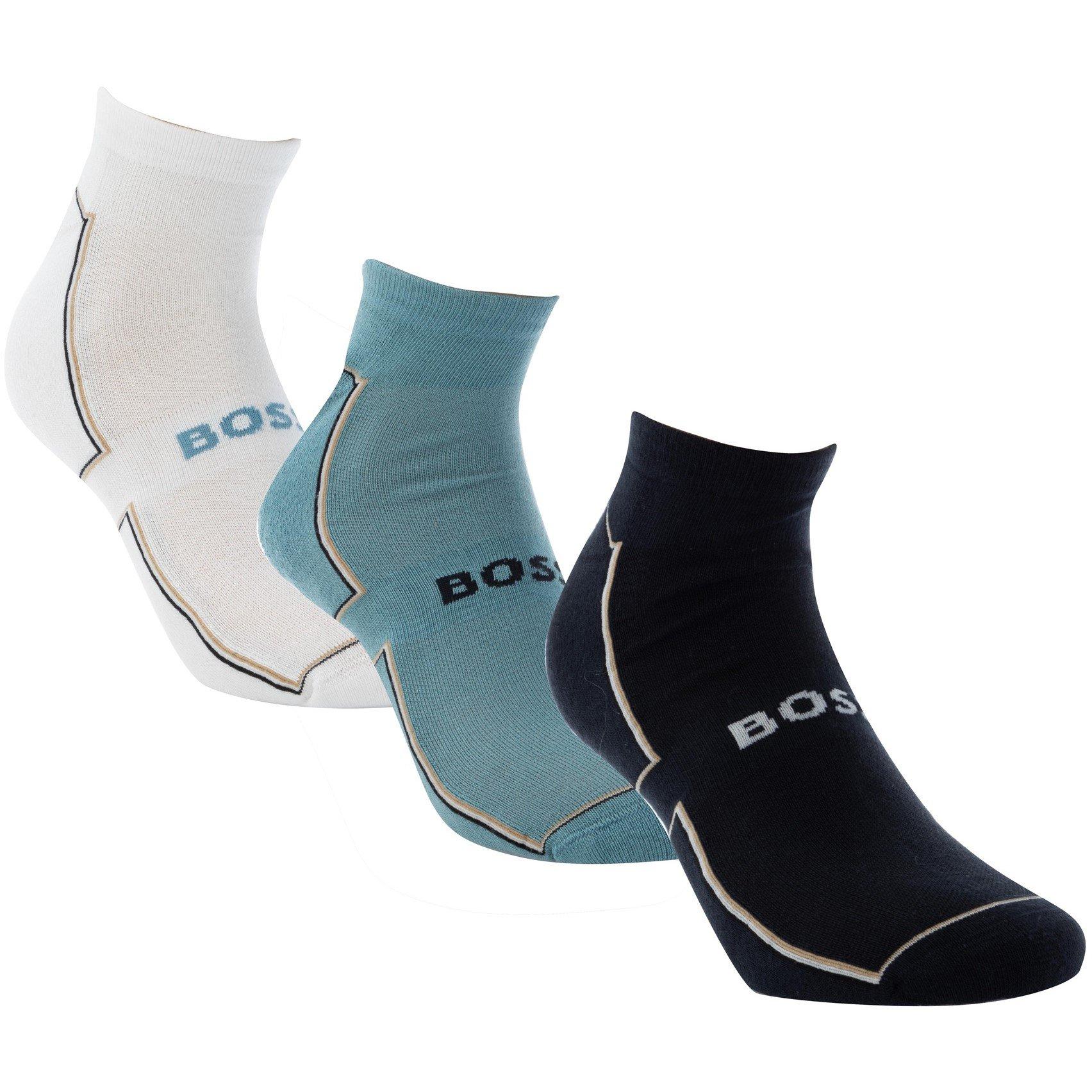 Boss Men's Iconic Plush Trainer Ankle Socks With Logo Detail - Open Misc - 9-11