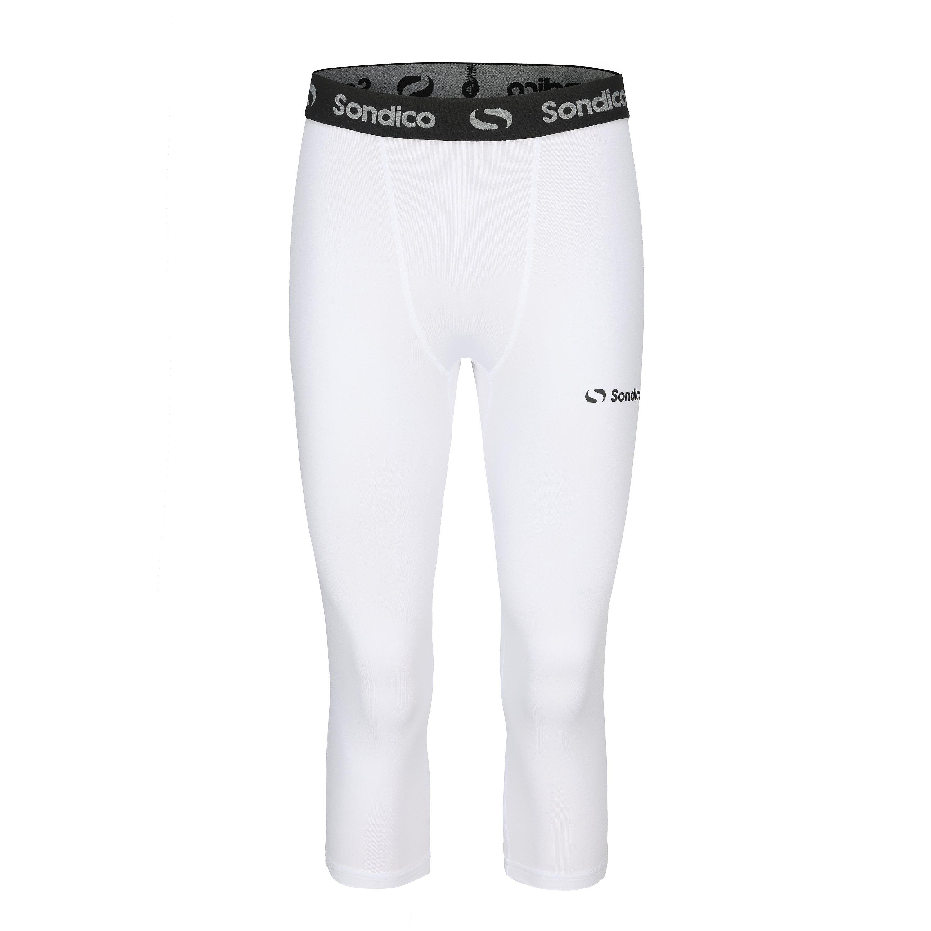 Sondico Men's Core Three Quarter Base Layer Tights - White - S