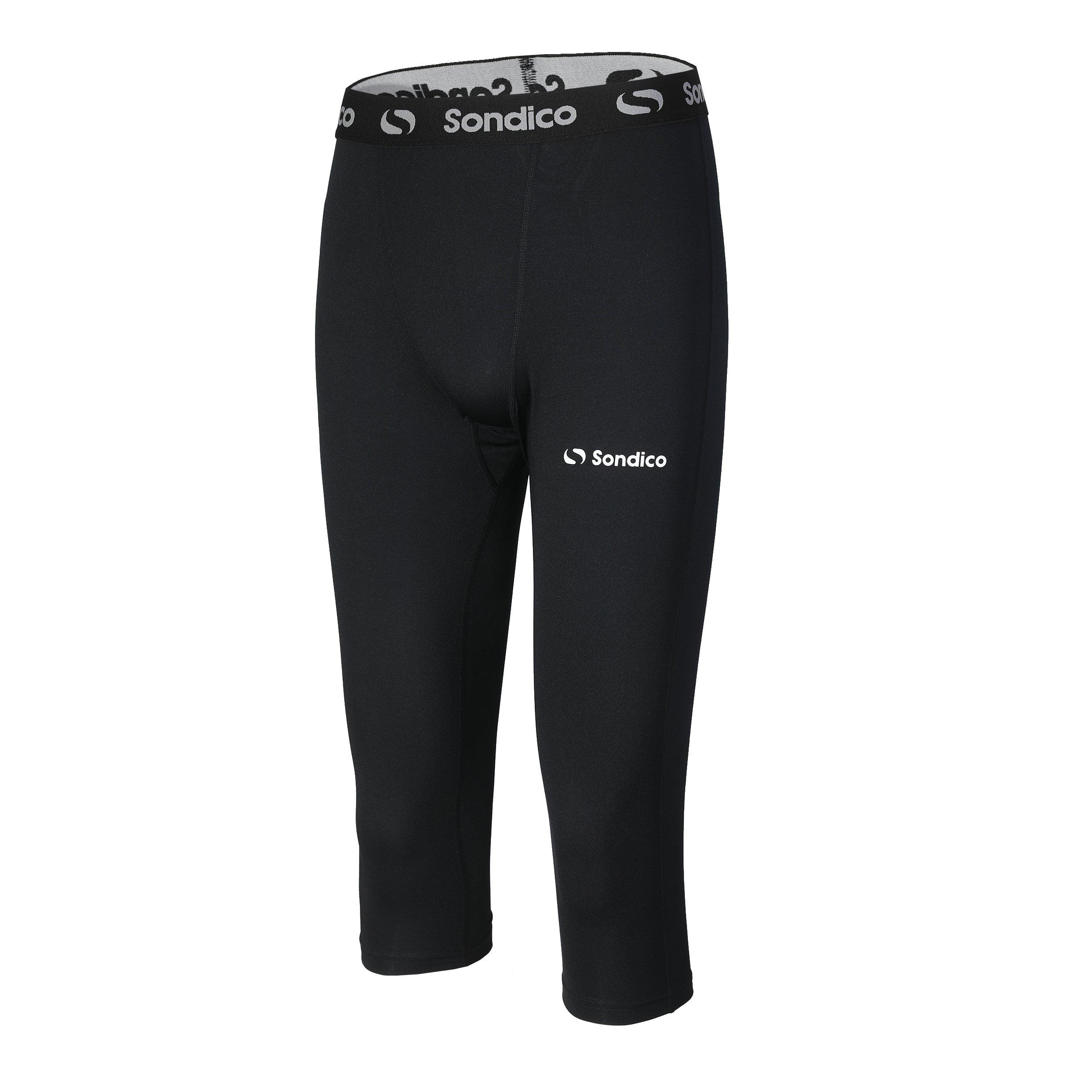 Crna - Sondico - Core Three Quarter Base Layer Tights Mens - 5