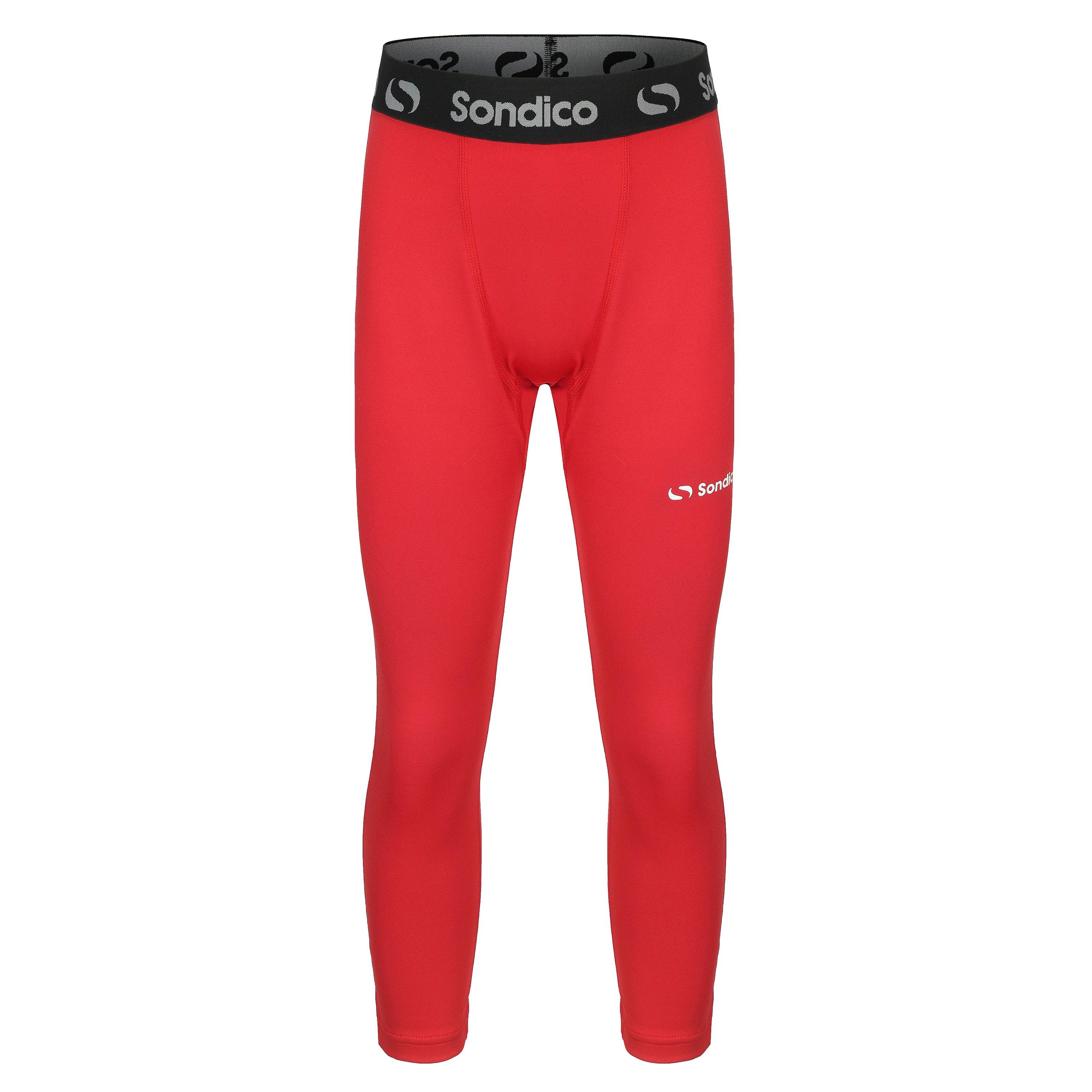 Sondico Boys Core Three Quarter Tights Juniors - Red - 13 Yrs