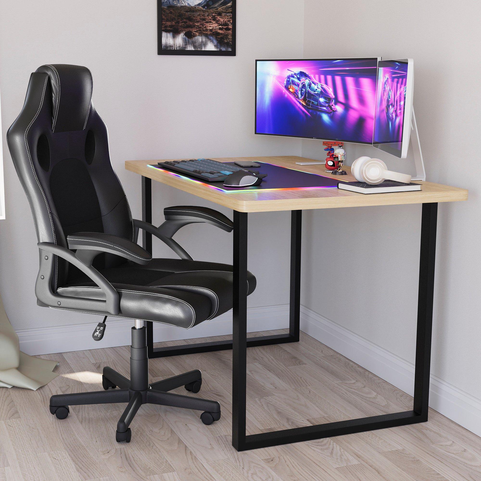 Lassic  Vida Designs Gaming Desk With U Shape Legs - Oak