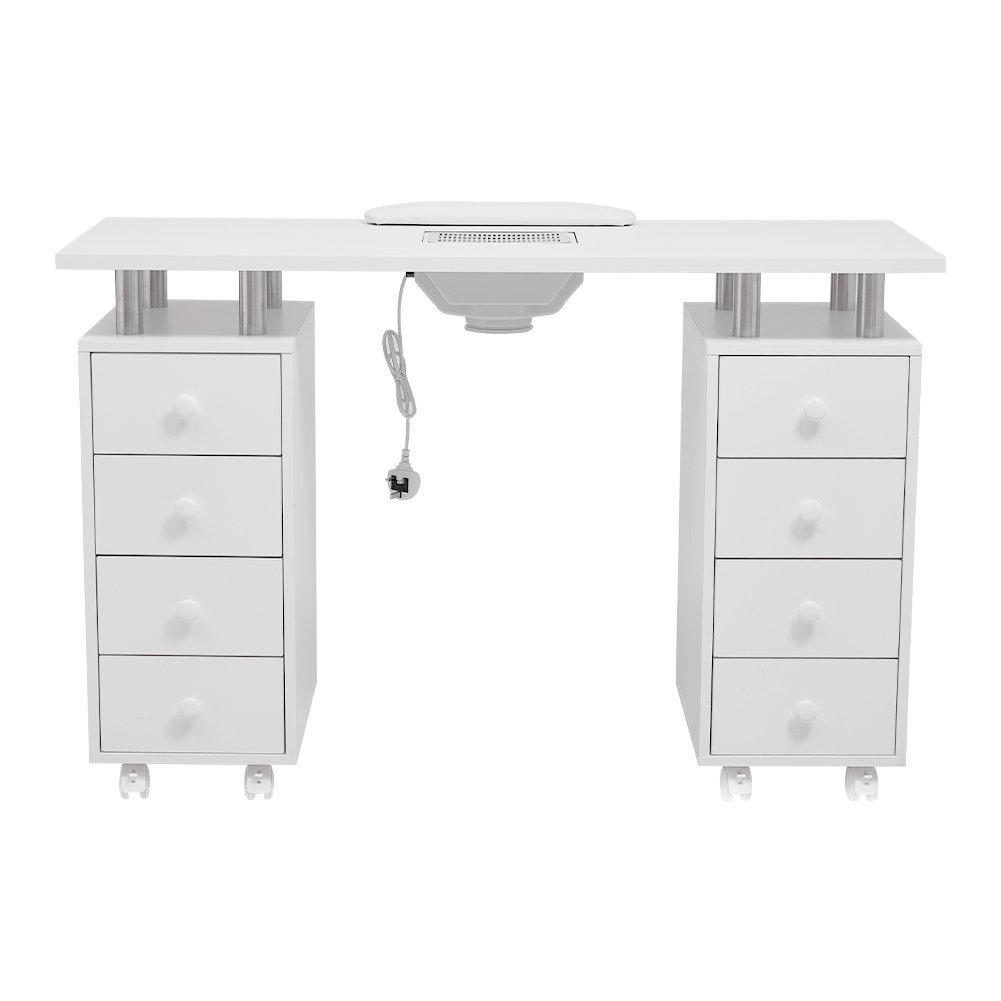 White - SHEONLY - Rolling Manicure Table with Dust Collector - 3