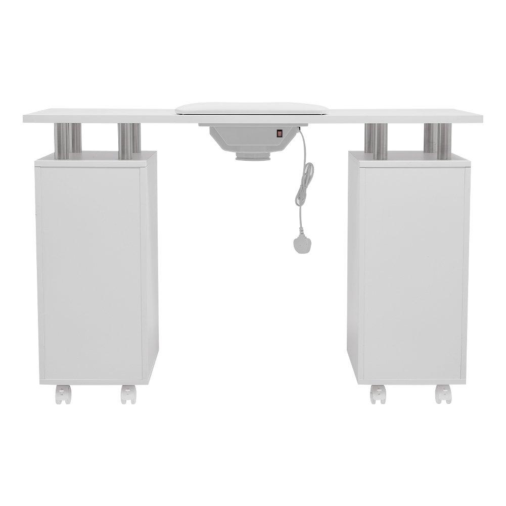 White - SHEONLY - Rolling Manicure Table with Dust Collector - 4
