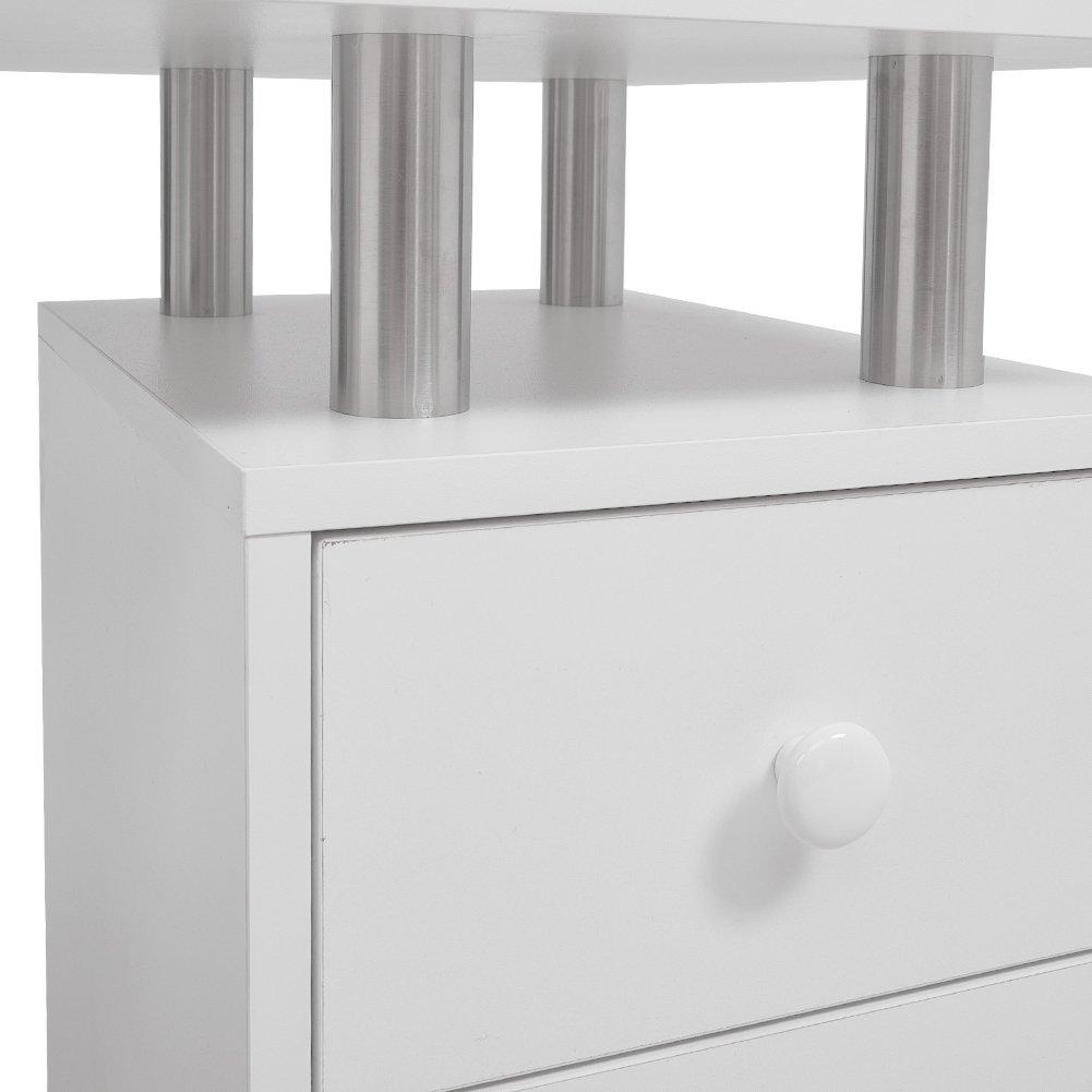 White - SHEONLY - Rolling Manicure Table with Dust Collector - 6