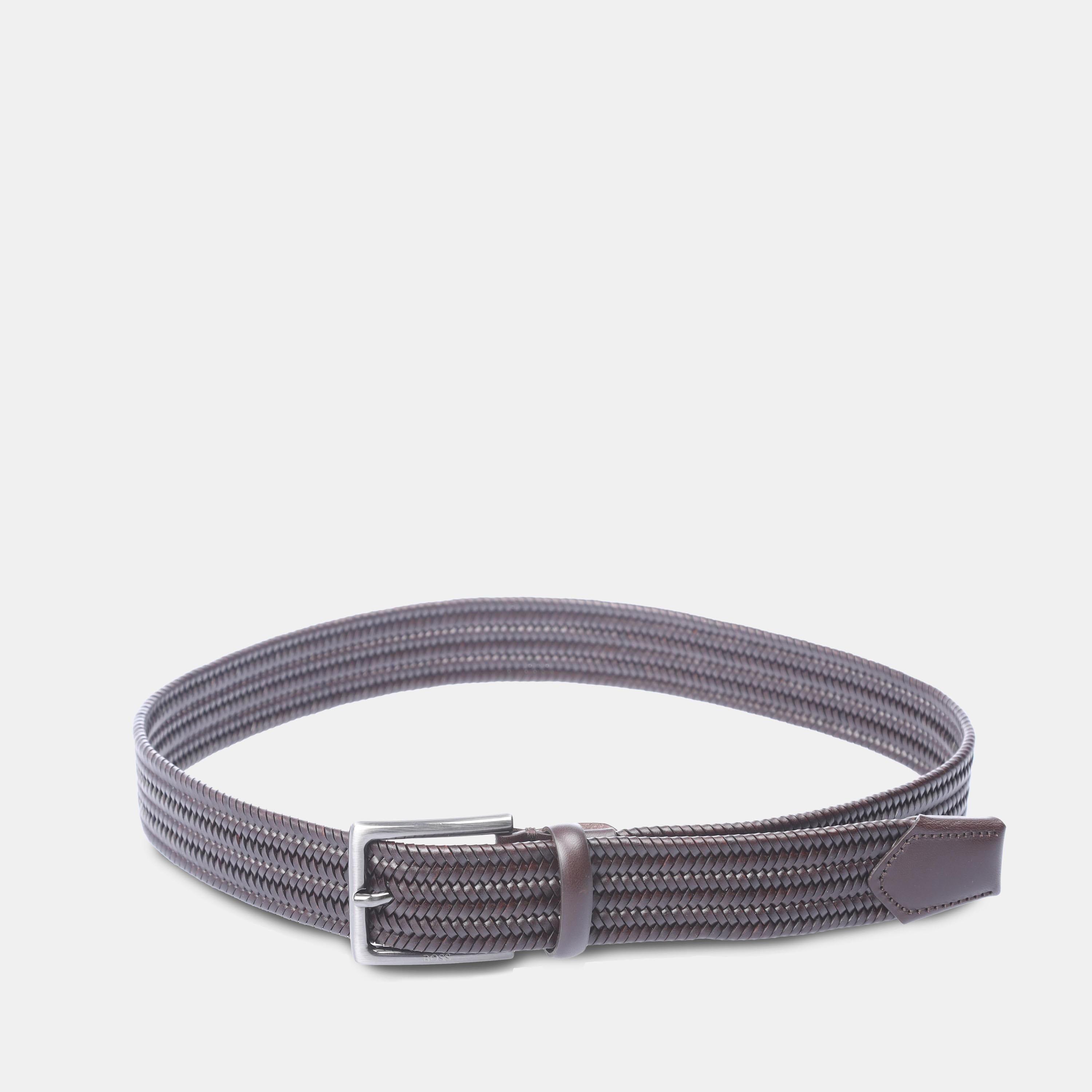 Brown - Boss - Semyo Woven Leather Belt - 5