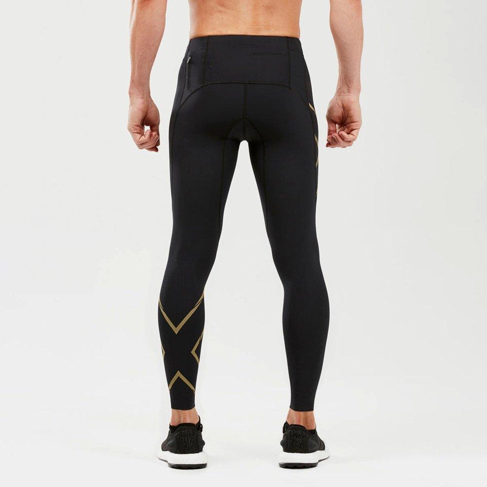 Black/Gold - 2XU - Light Speed Compression Tights Mens - 2