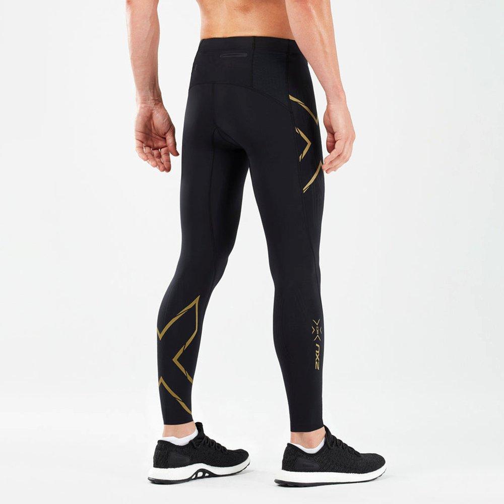 Black/Gold - 2XU - Light Speed Compression Tights Mens - 4