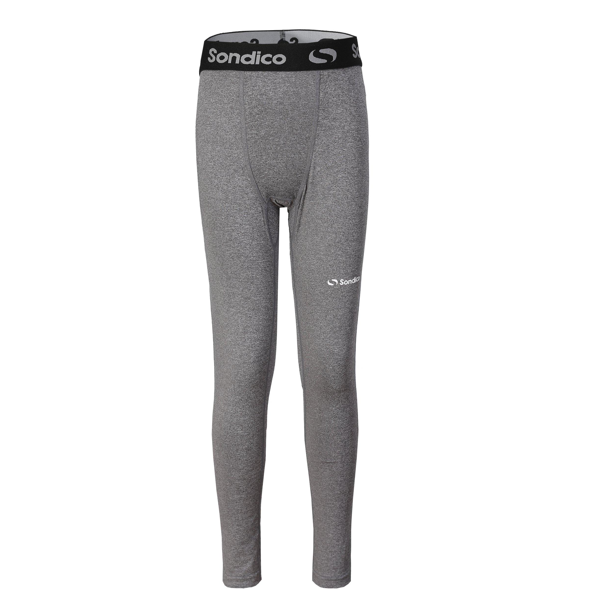 Sondico Boys Core Baselayer Tights Juniors - Grey Marl - 13 Years