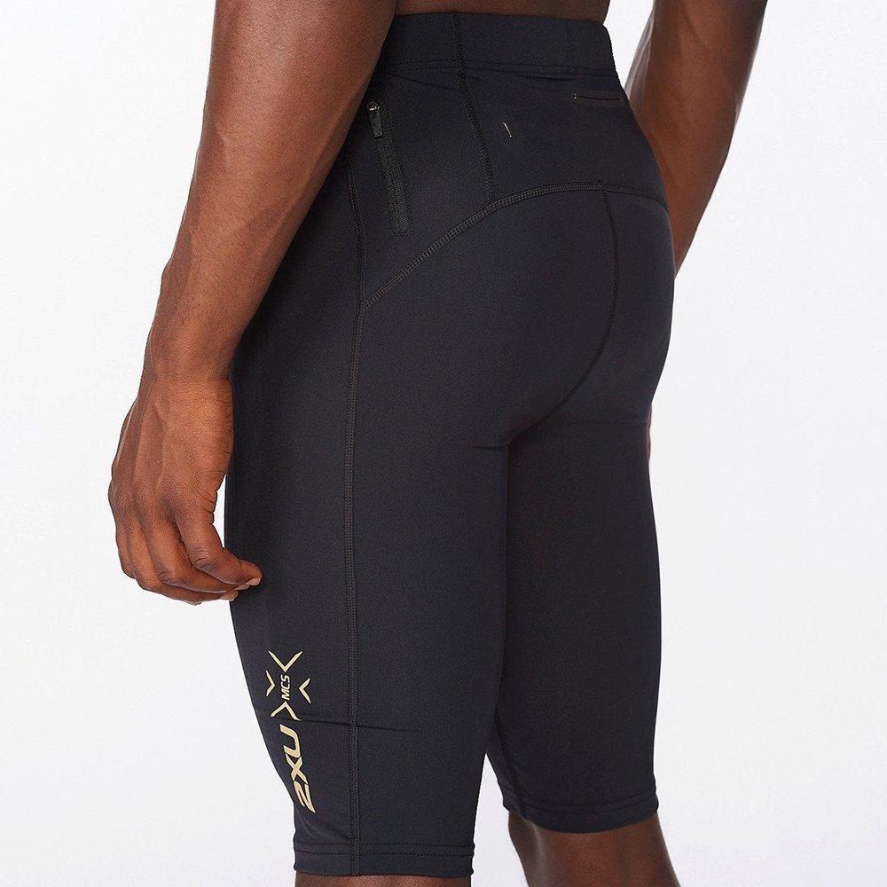 Black/Gold - 2XU - Light Speed Run Compression Shorts - 6