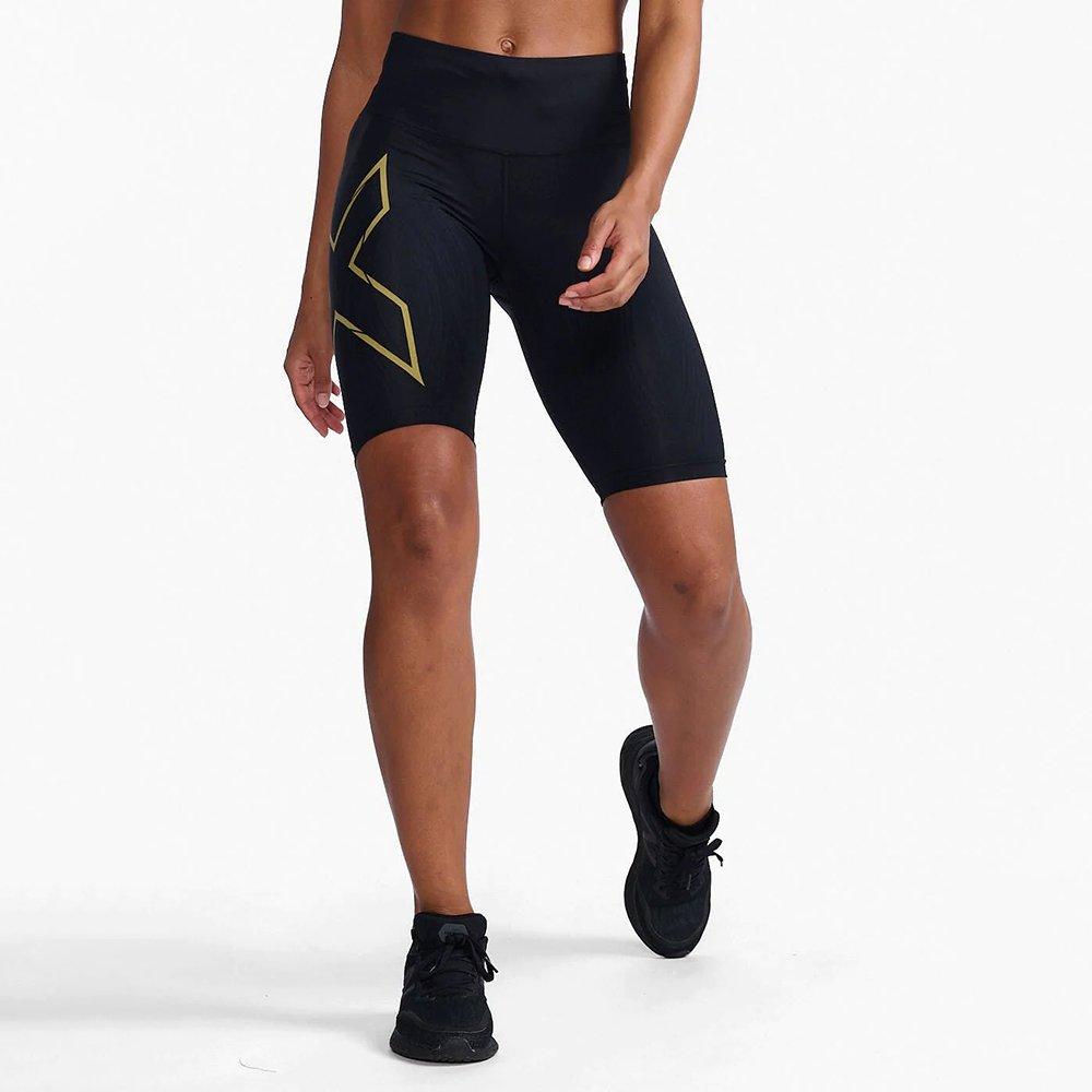 Black/Gold - 2XU - Cycling Shorts Womens - 1