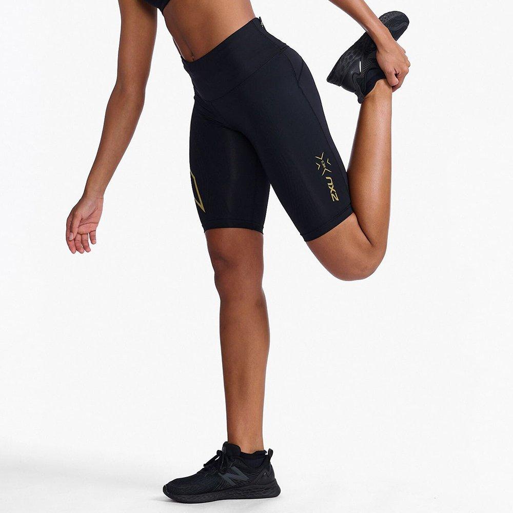 Black/Gold - 2XU - Cycling Shorts Womens - 3