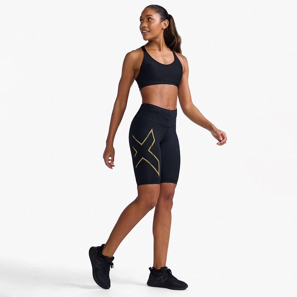 Black/Gold - 2XU - Cycling Shorts Womens - 4