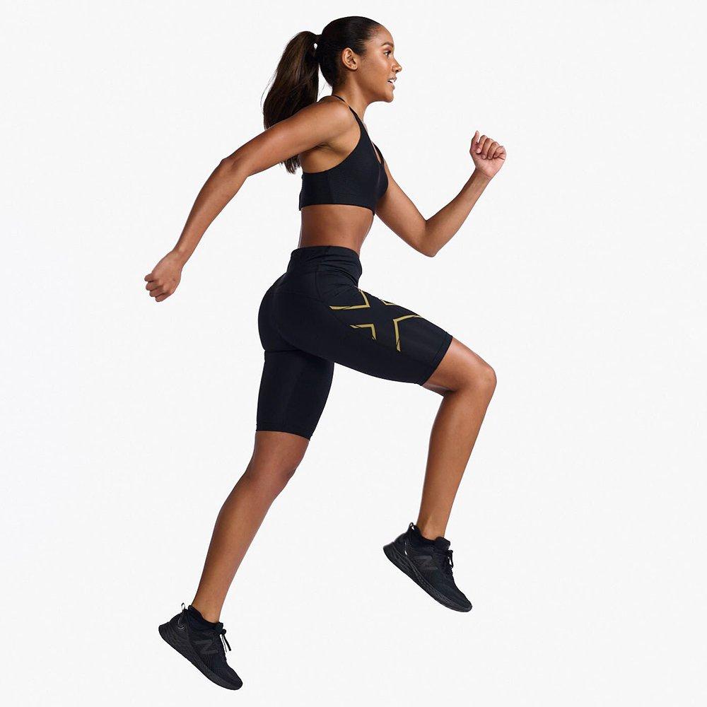 Black/Gold - 2XU - Cycling Shorts Womens - 6