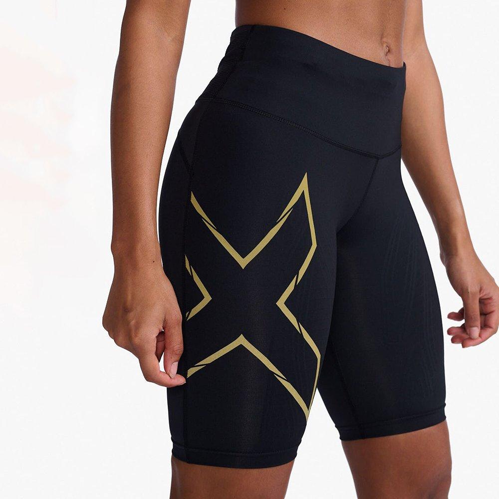 Black/Gold - 2XU - Cycling Shorts Womens - 7