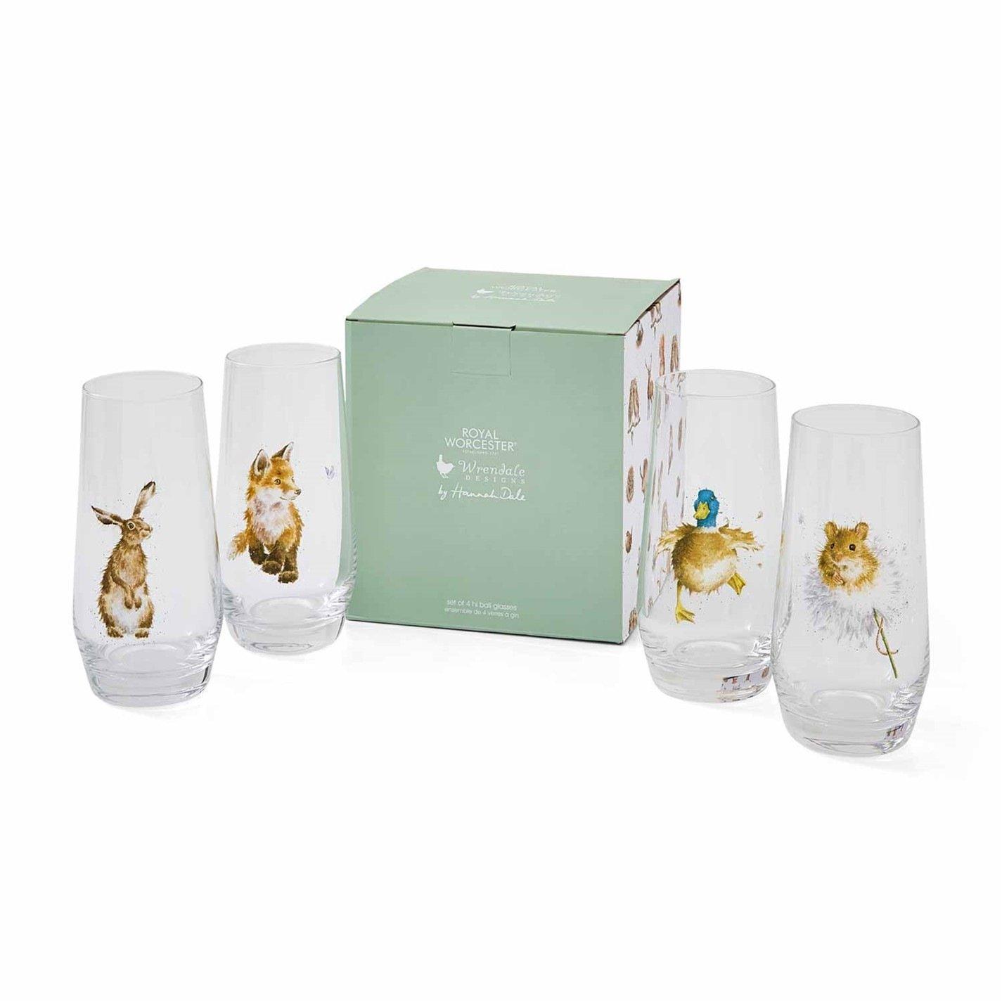 Multi - Royal Worcester Wrendale - Wrendale Designs Set of 4 Highball Glasses - 6