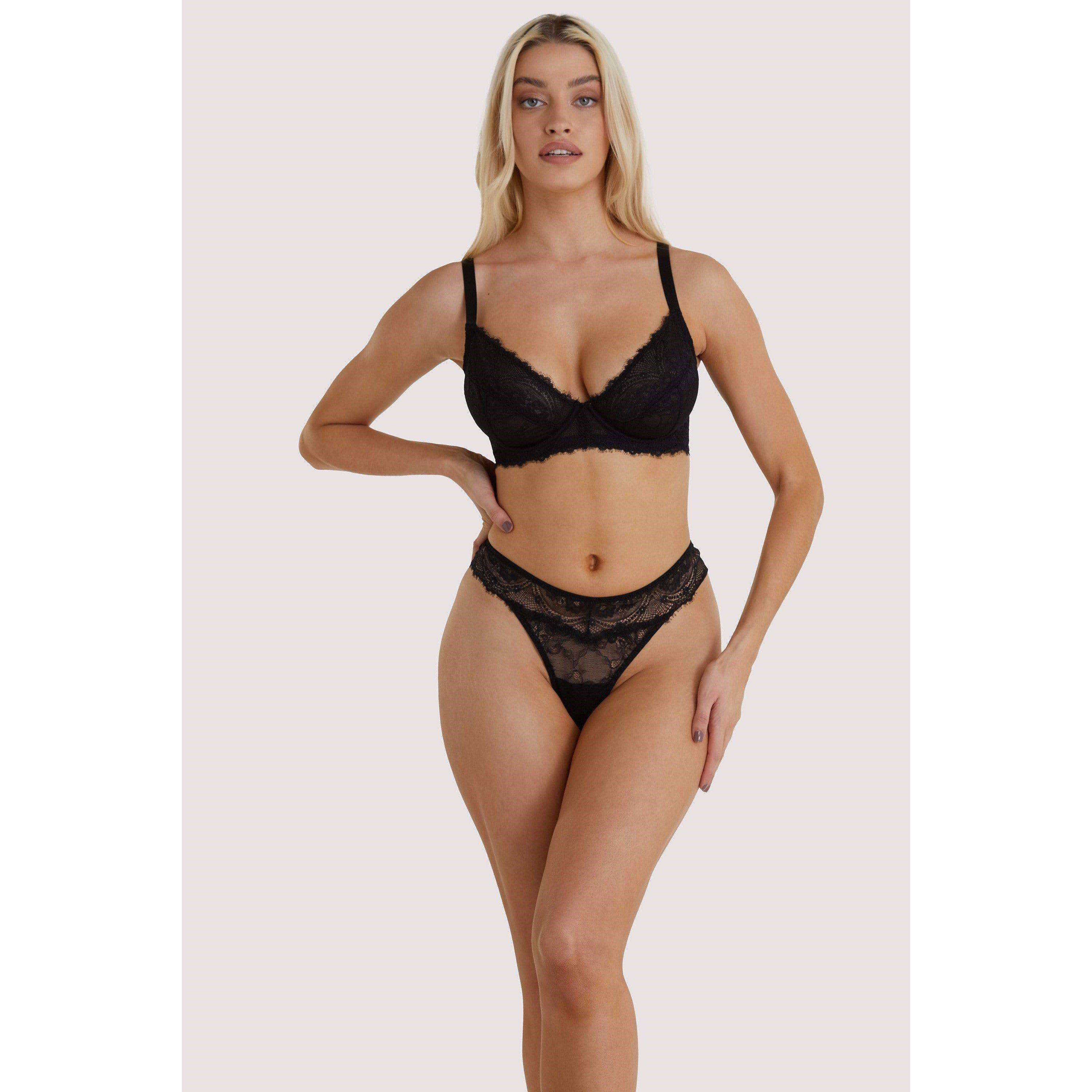 Black - Wolf and Whistle - Ariana Black Everyday Plunge Bra - 3