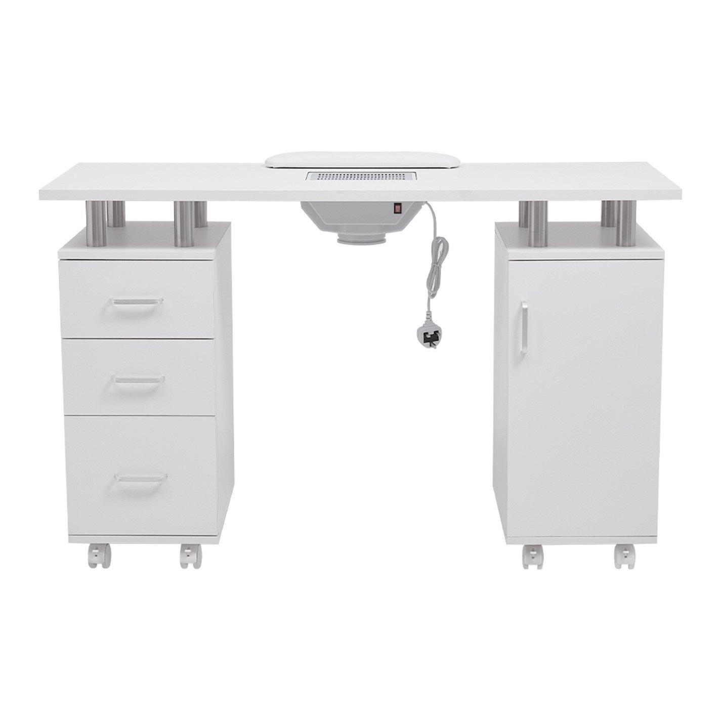 White - SHEONLY - Mobile Manicure Table with Dust Collector & Drawer - 3