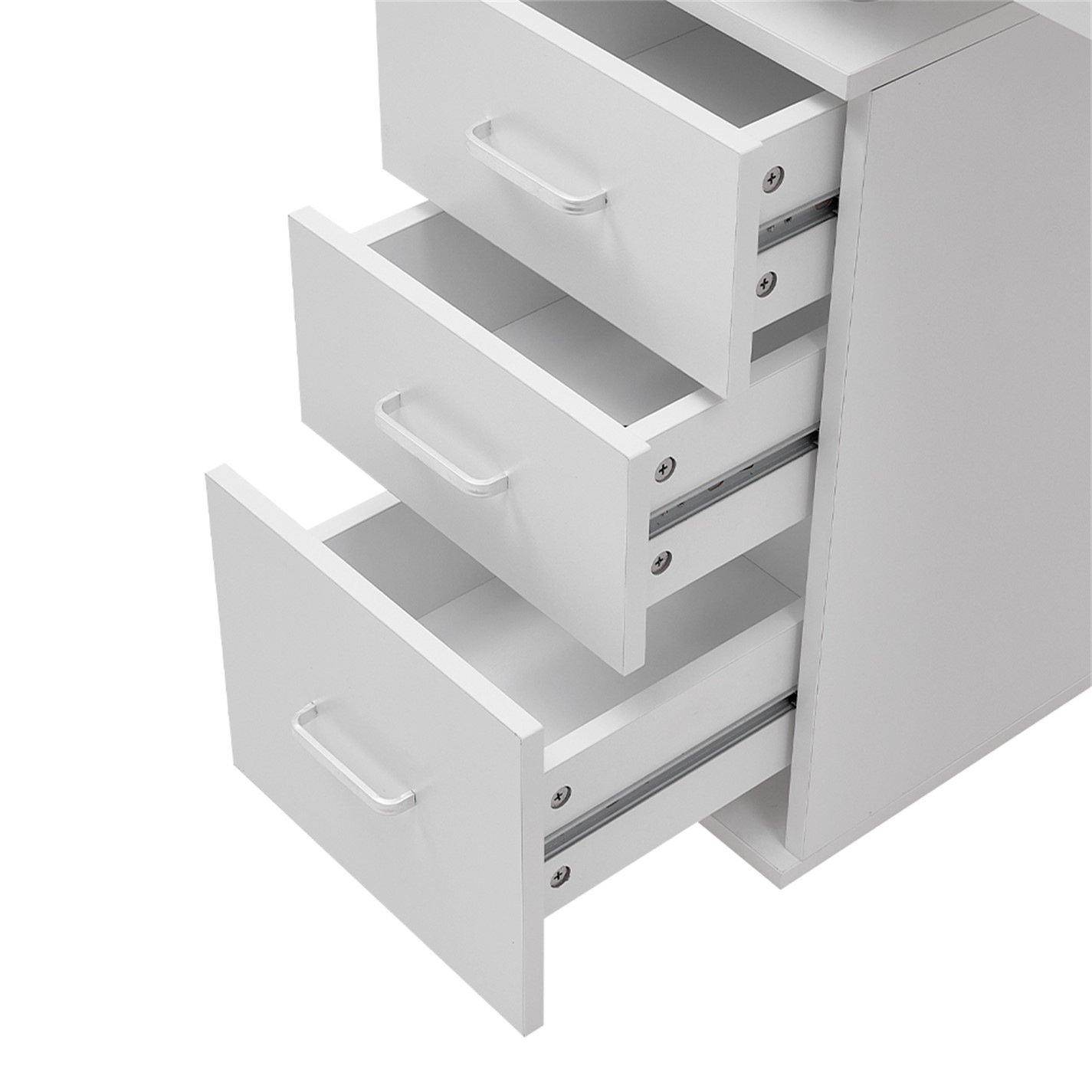 White - SHEONLY - Mobile Manicure Table with Dust Collector & Drawer - 6