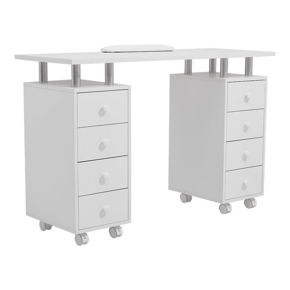 White - SHEONLY - Mobile 8-Drawer Manicure Table Beauty Station - 4