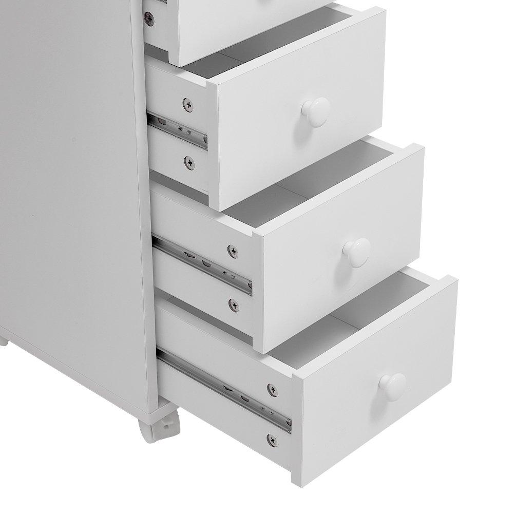 White - SHEONLY - Mobile 8-Drawer Manicure Table Beauty Station - 6