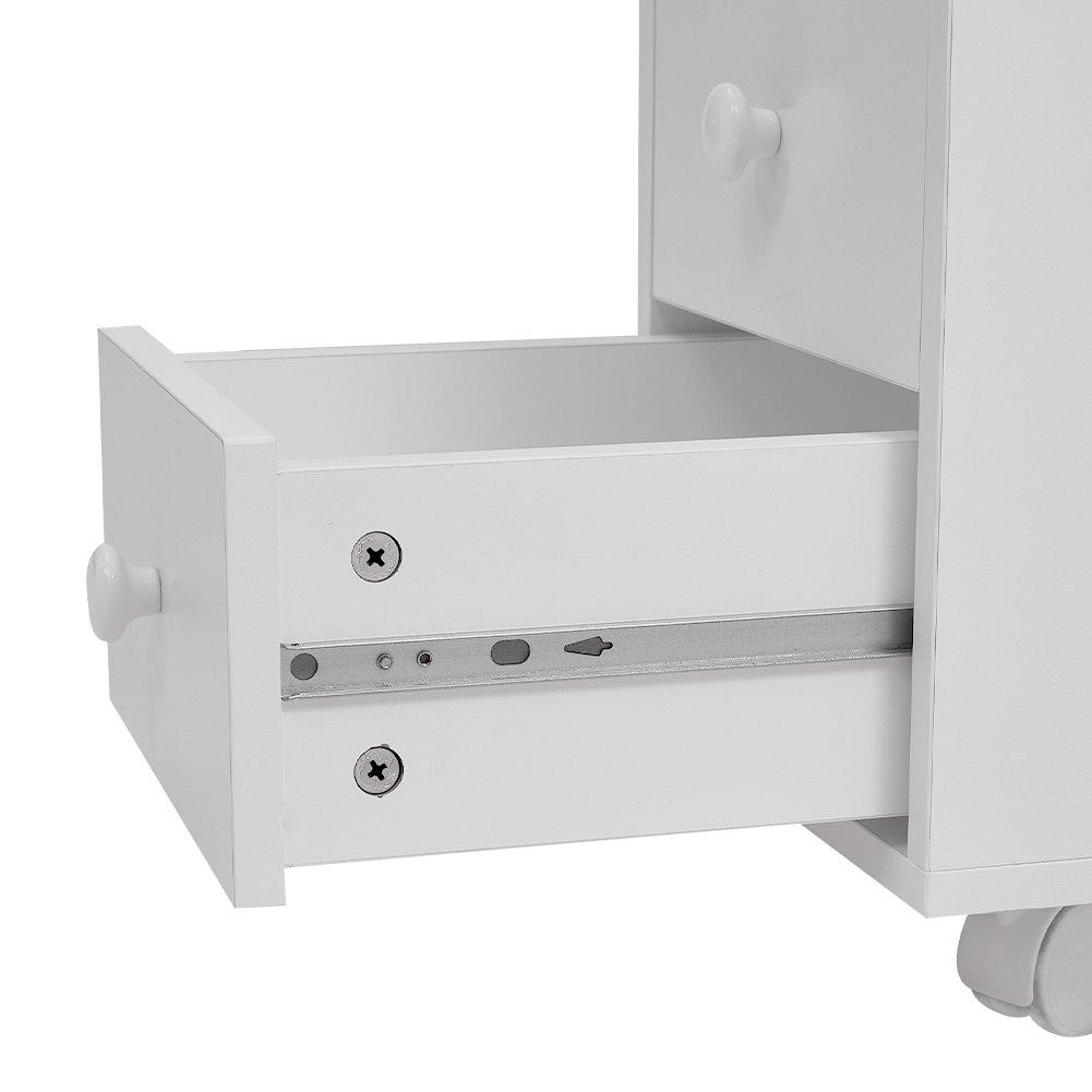 White - SHEONLY - Mobile 8-Drawer Manicure Table Beauty Station - 8