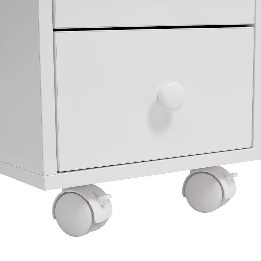 White - SHEONLY - Mobile 8-Drawer Manicure Table Beauty Station - 9