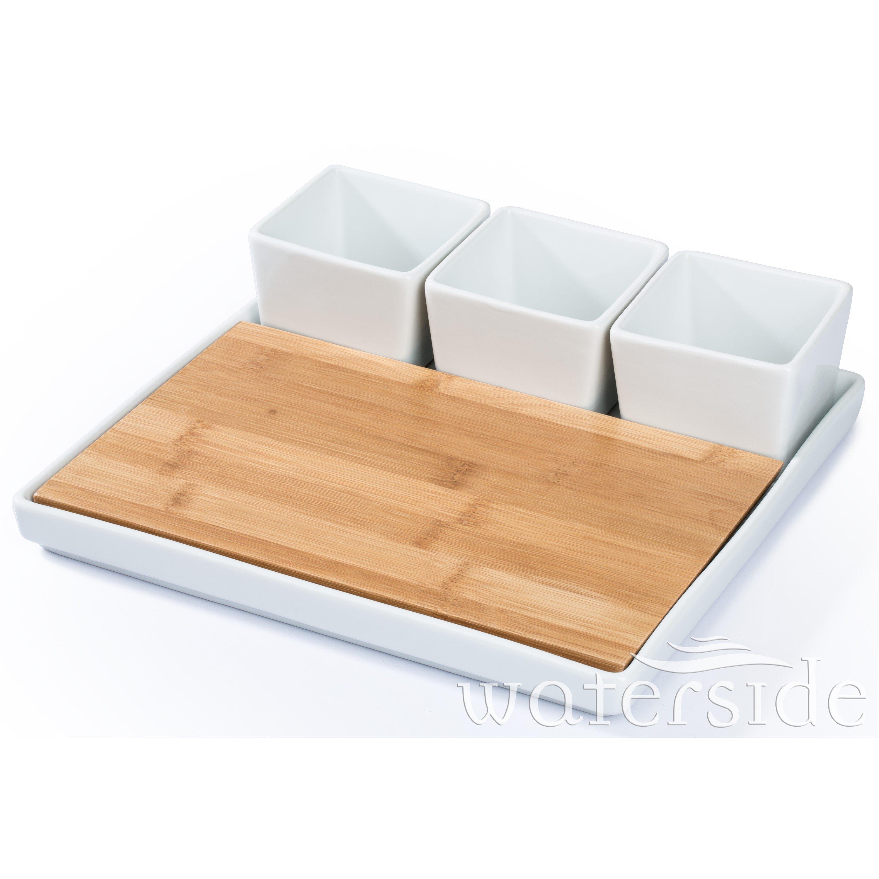 White - Waterside - 5pc Cheese Platter - 2