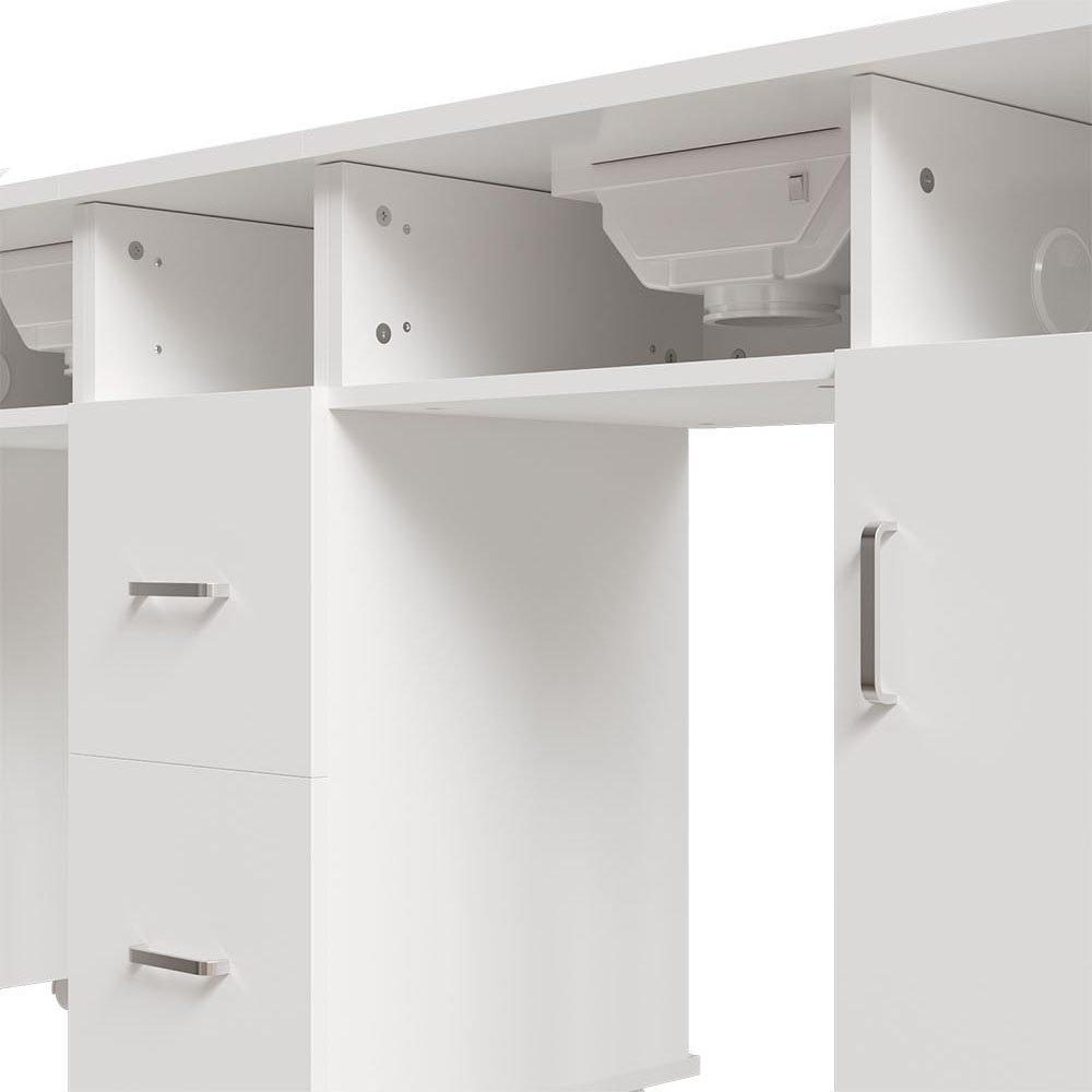 White - SHEONLY - Mobile Manicure Table with Dust Collector & Drawer - 7