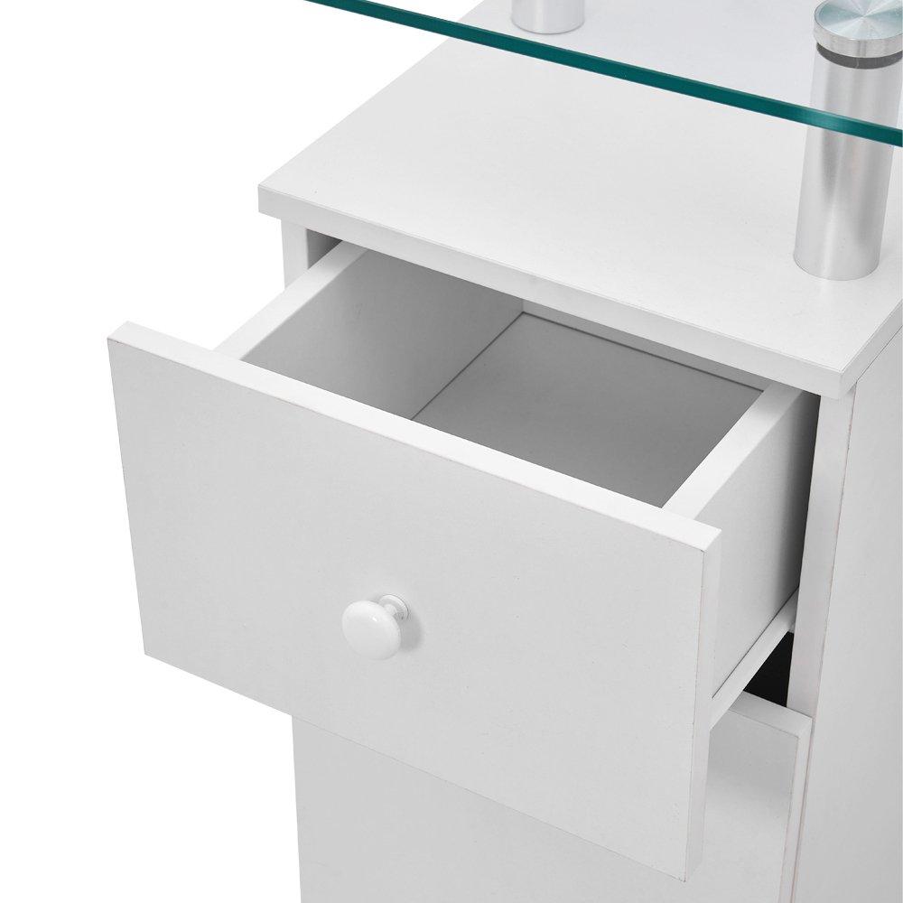 White - SHEONLY - Mobile Manicure Table with Wheels & Dust Collector - 5