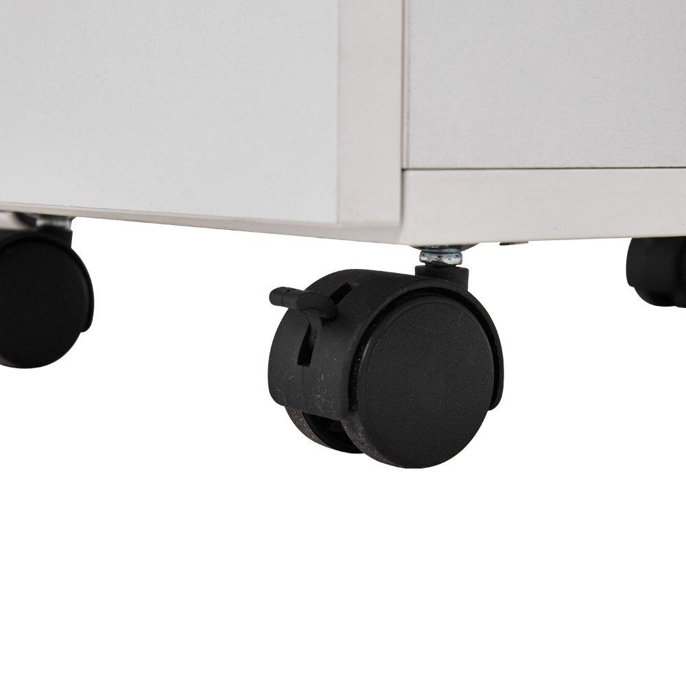 White - SHEONLY - Mobile Manicure Table with Wheels & Dust Collector - 6