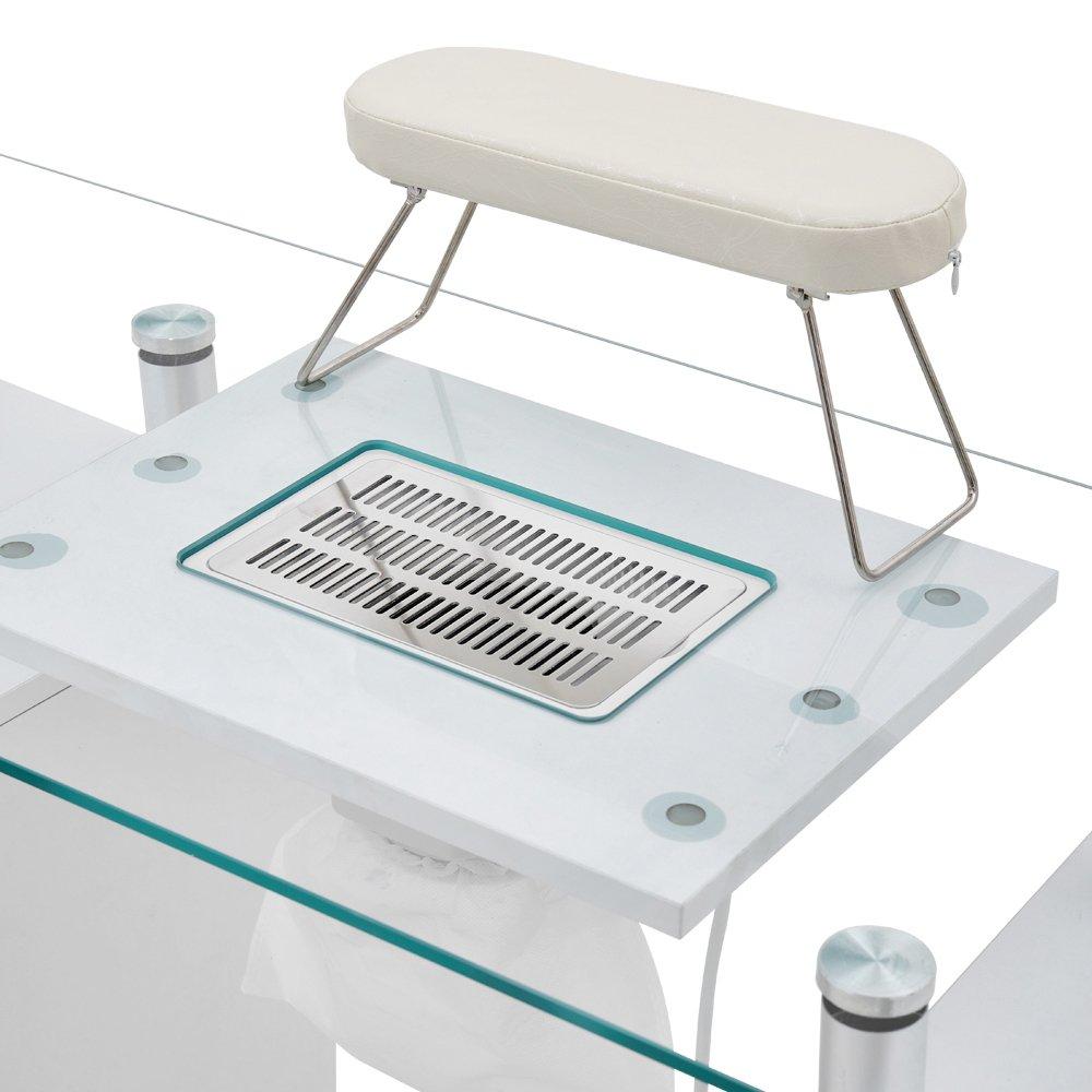 White - SHEONLY - Mobile Manicure Table with Wheels & Dust Collector - 9
