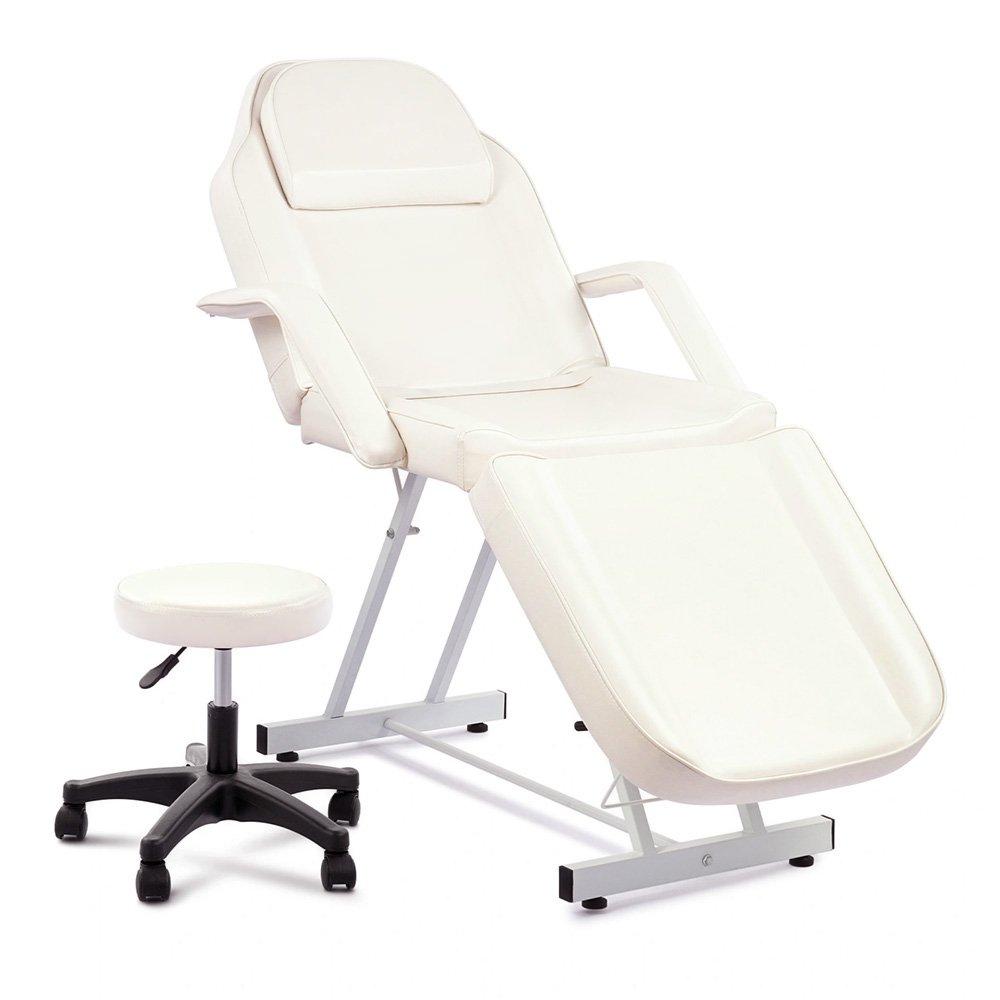 White - SHEONLY - Adjustable Massage Table with Recliner - 3