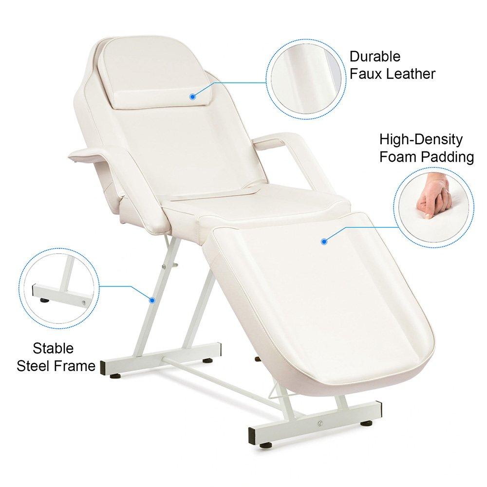 White - SHEONLY - Adjustable Massage Table with Recliner - 4