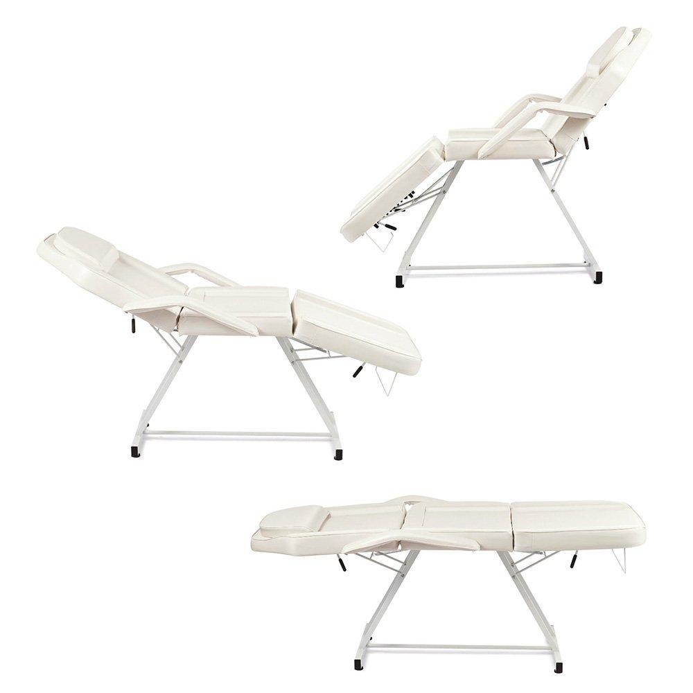 White - SHEONLY - Adjustable Massage Table with Recliner - 6